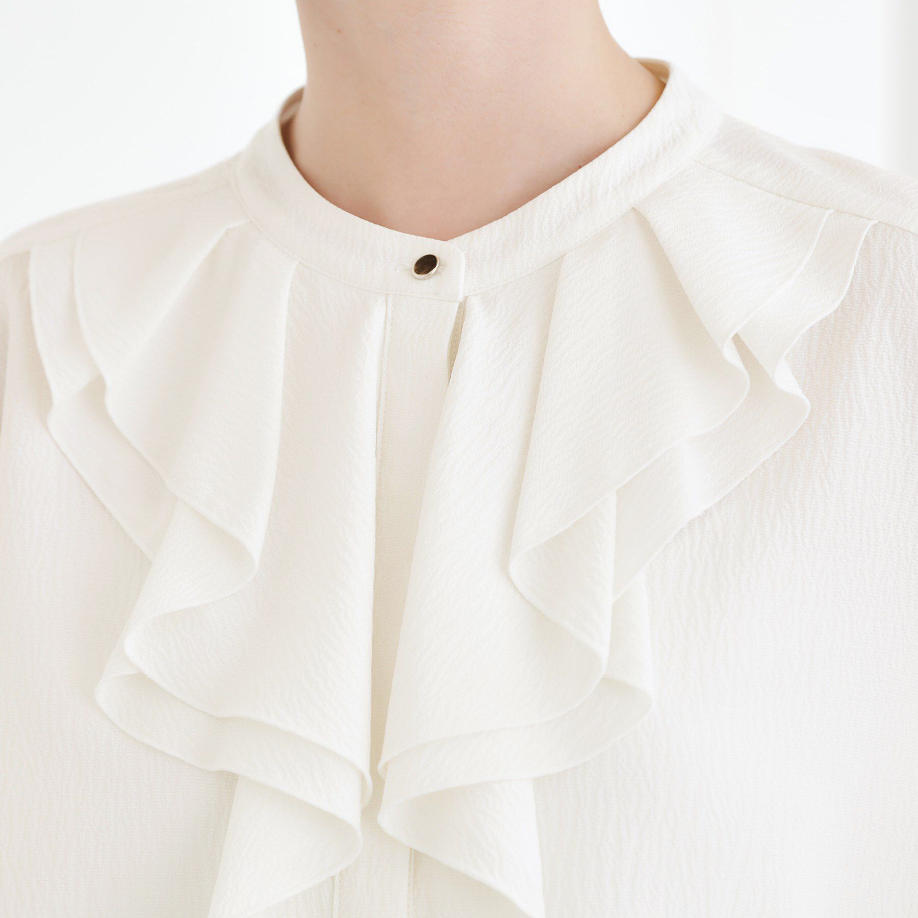 grove「【手洗いOK】フロントラッフルフリルブラウス」|シャツ・ブラウス|