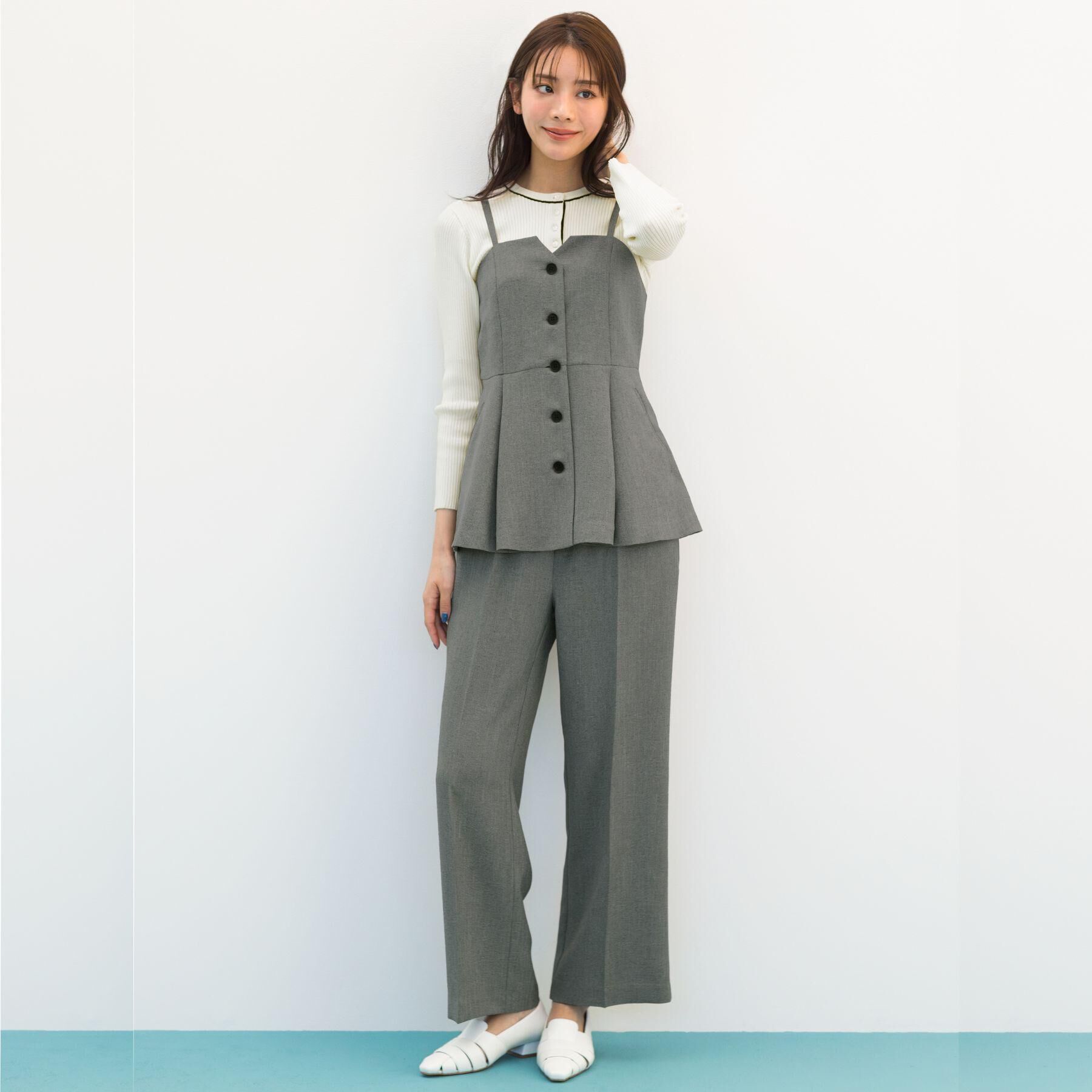 grove「【貴島明日香さん着用・カセット服】リネンライク ペプラムビスチェ」|シャツ・ブラウス|