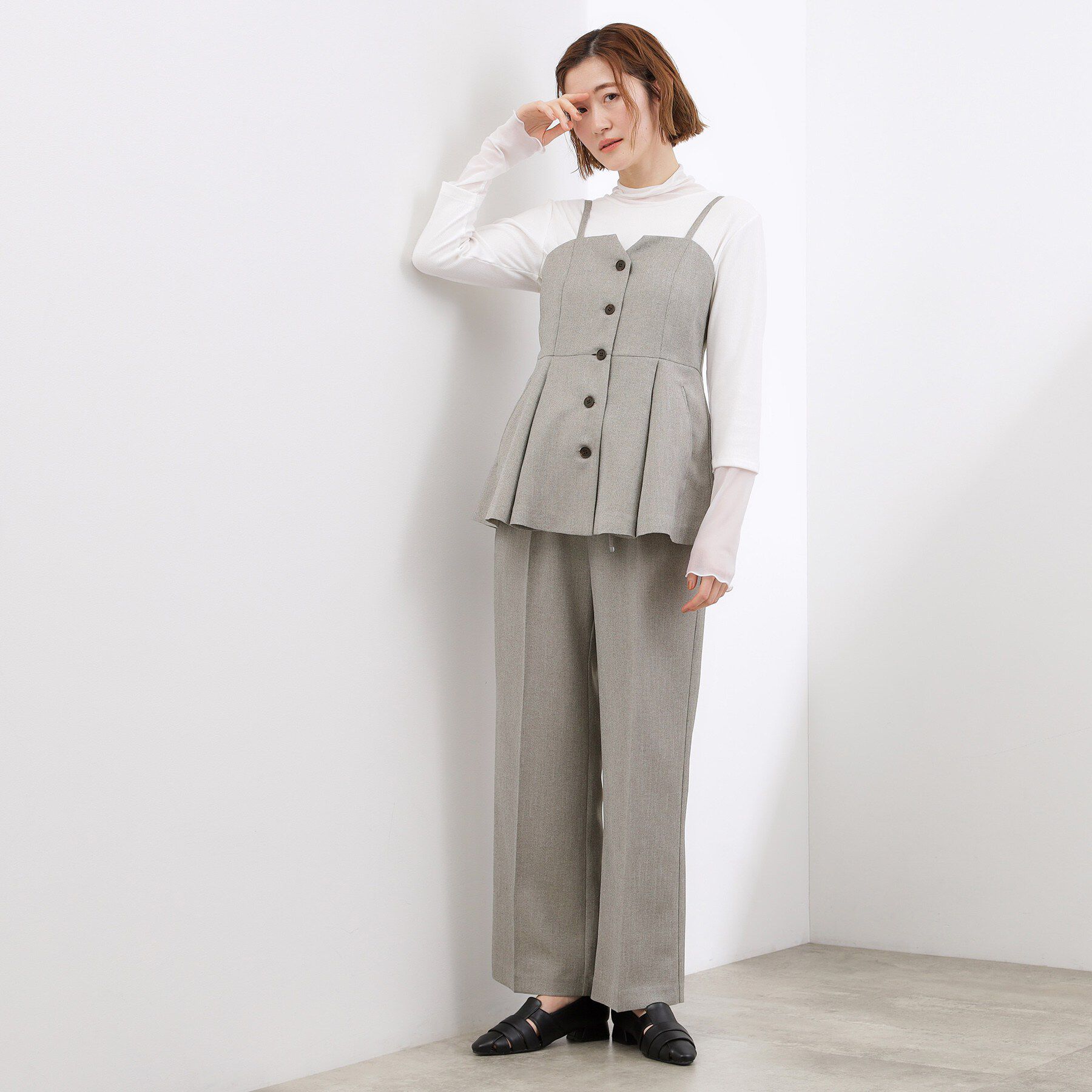 grove「【貴島明日香さん着用・カセット服】リネンライク ペプラムビスチェ」|シャツ・ブラウス|