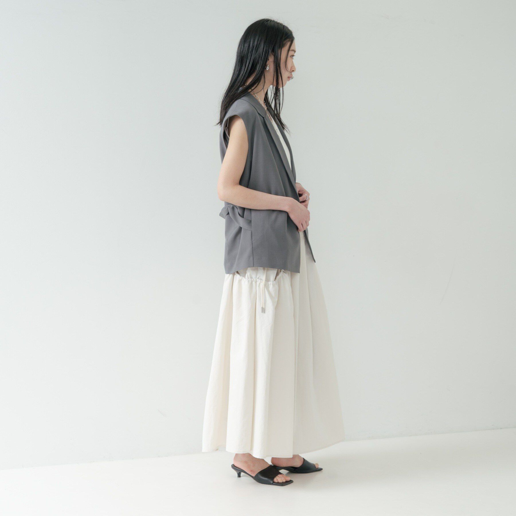 GALLEST「Comfy SET UP｜ベルテッドジレ【セットアップ対応／通勤／カセット服】」|ベスト・ジレ|