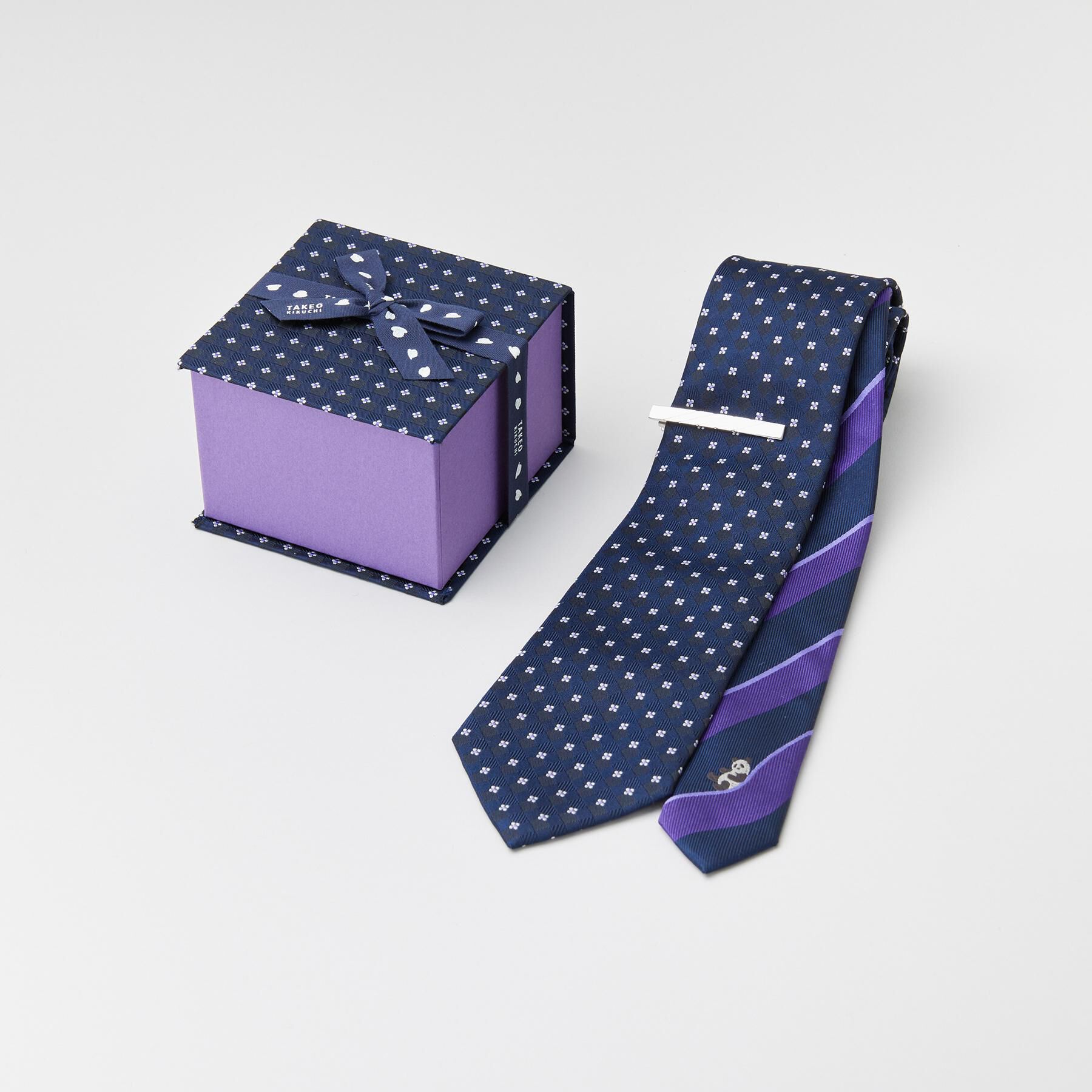 TAKEO KIKUCHI「【BOXセット】animal ネクタイ＆タイバー」|ネクタイ・蝶ネクタイ|ネイビー(494)