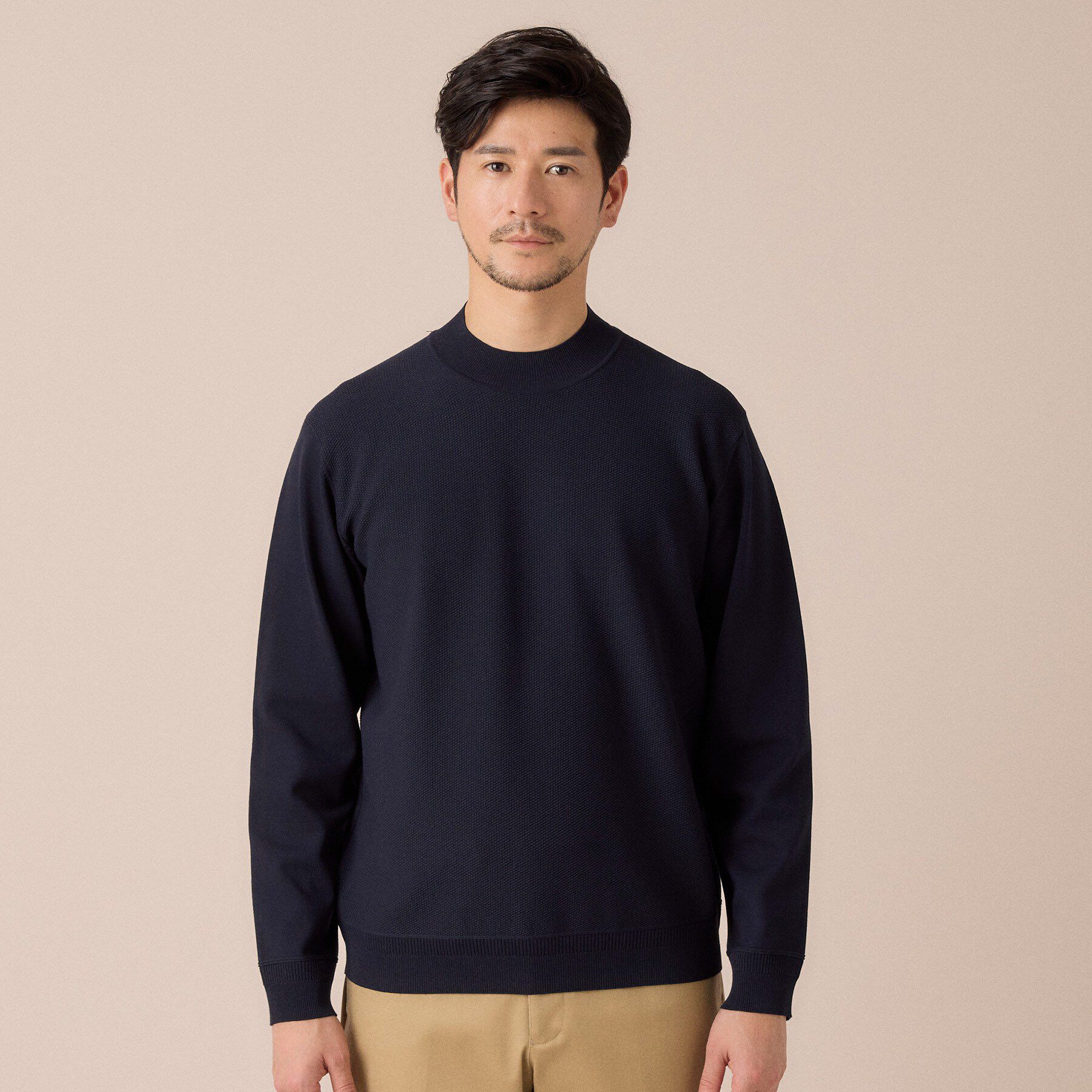 TAKEO KIKUCHI「モックネック 鹿の子 ニット プルオーバー」|ニット・セーター|