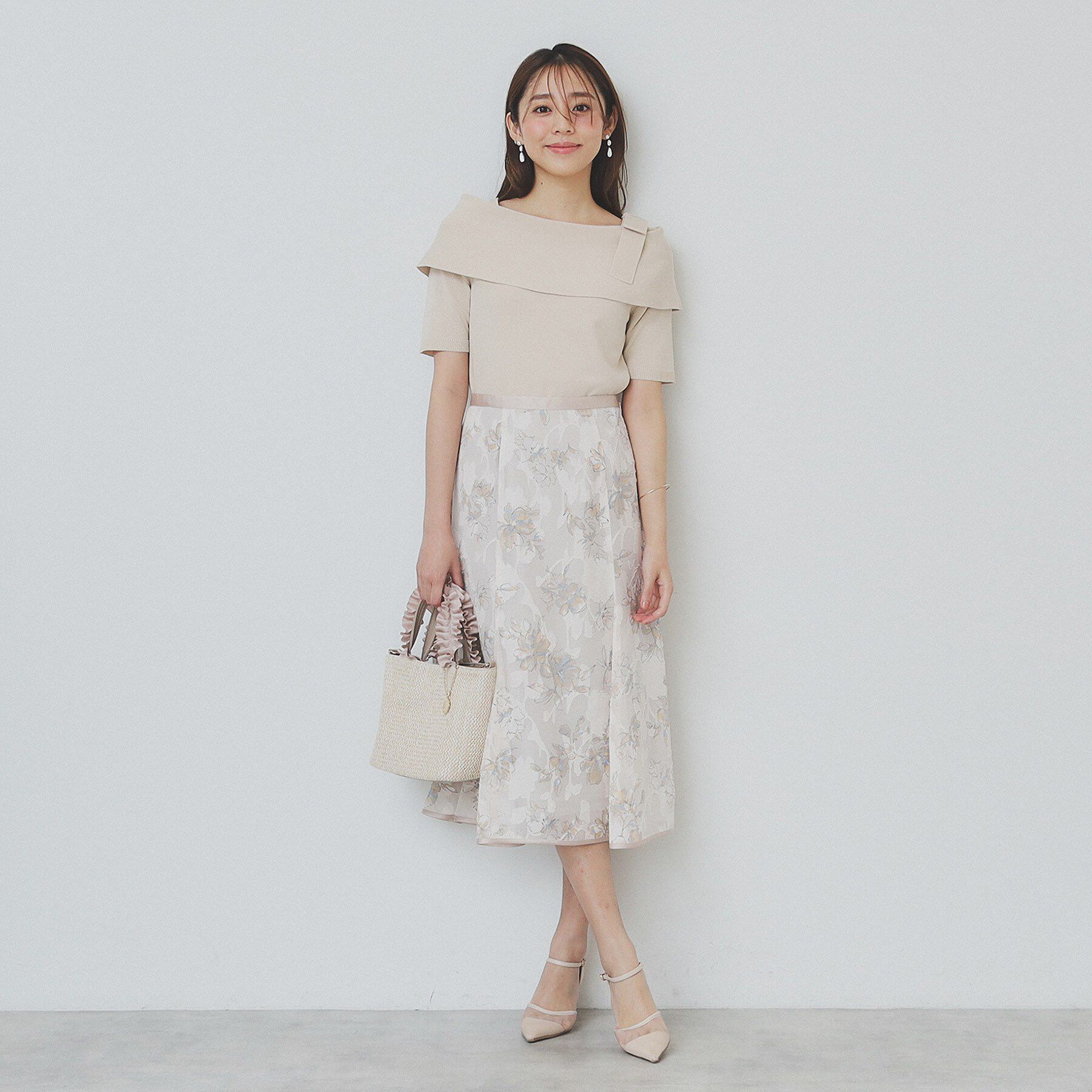 index「アシメリボンオフショルニット【洗濯機洗い可】」|ニット・セーター|