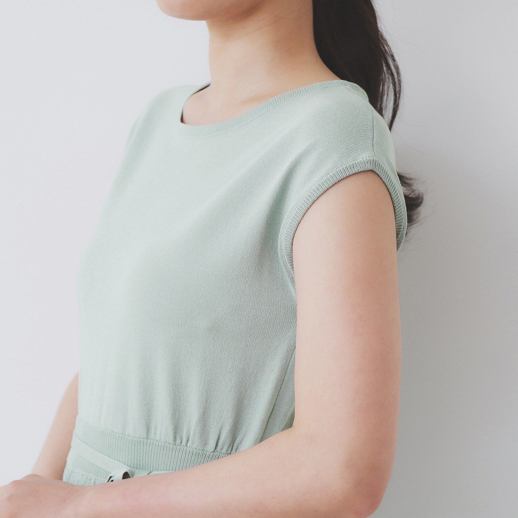 index「柄編みボーダーラインニットワンピース【洗濯機洗い可】」|ワンピース|