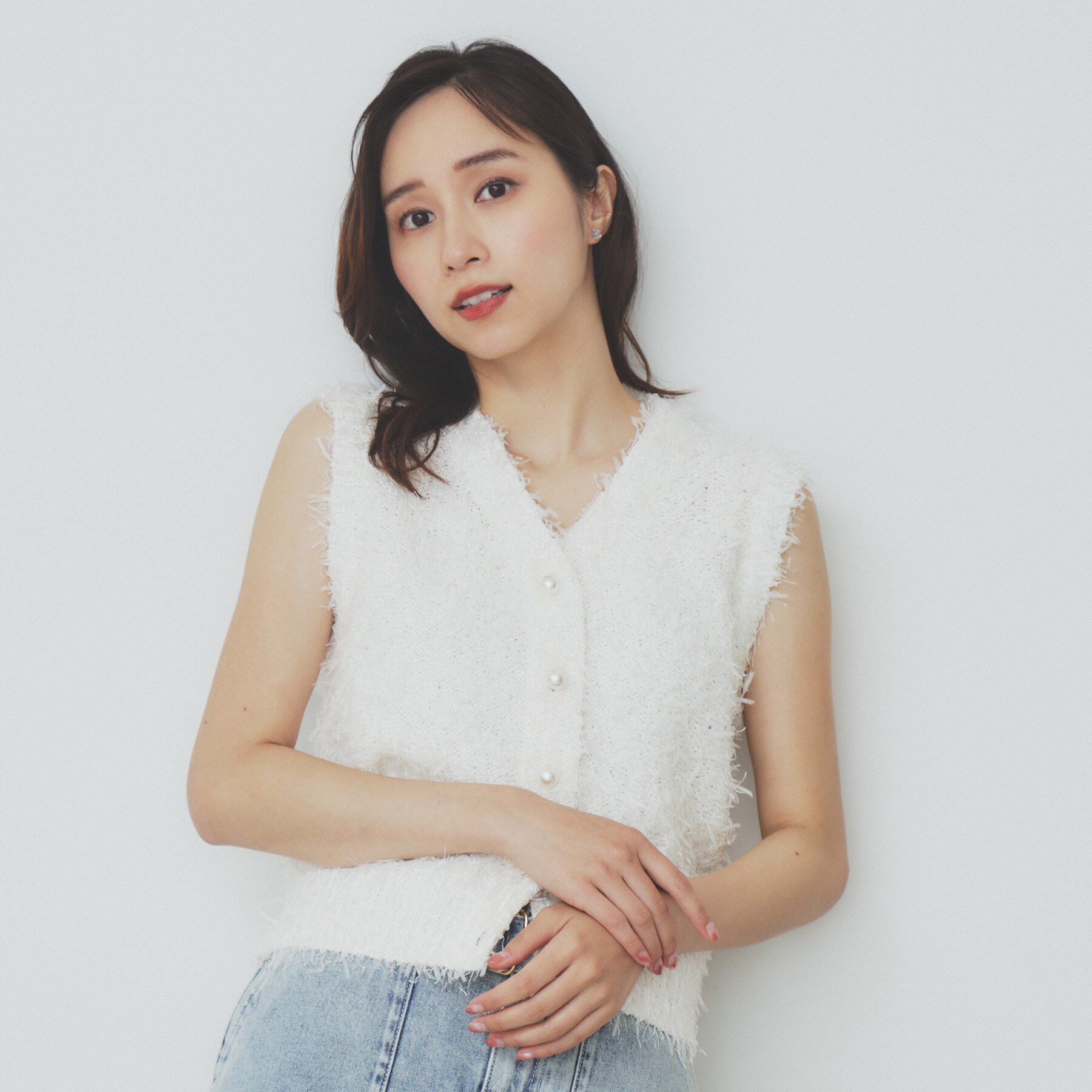 index「《Can Cam掲載》フリンジシャギーコンパクトベスト【洗濯機洗い可】」|ベスト・ジレ|