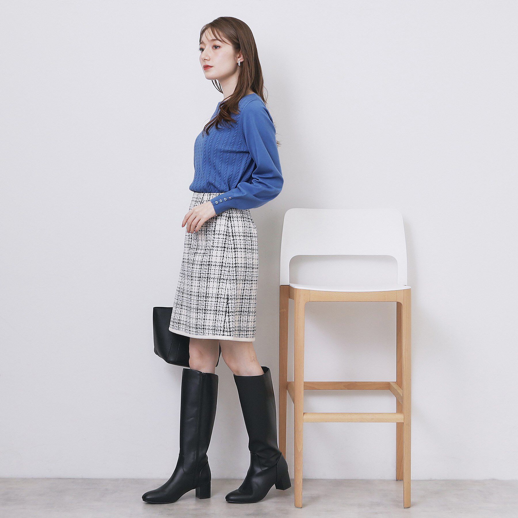 index「ボートネックケーブルニット【洗濯機OK/抗ピル】」|ニット・セーター|