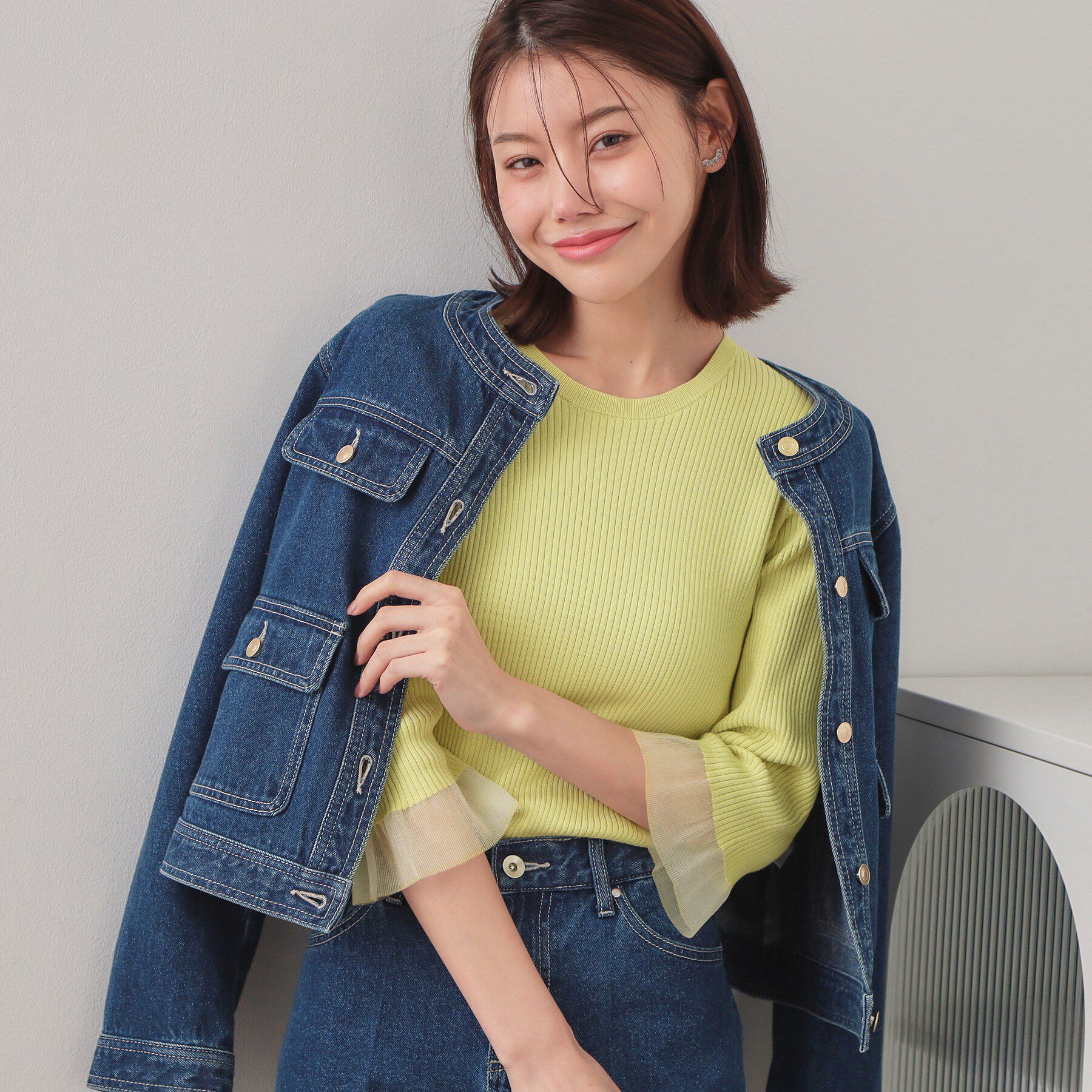 index「オーガニックコットンリブシアーフレア【ハンドウォッシャブル／UVケア】」|ニット・セーター|