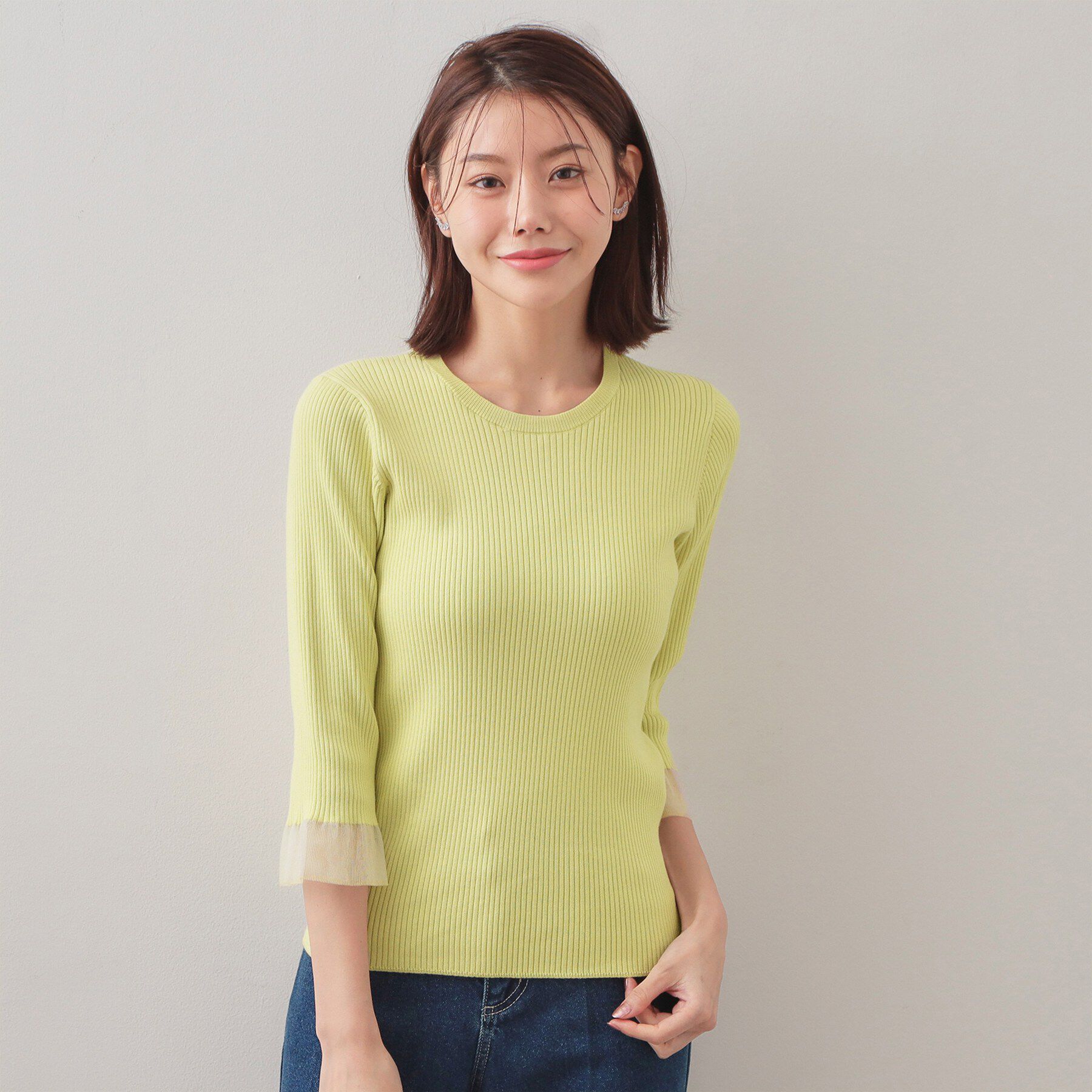 index「オーガニックコットンリブシアーフレア【ハンドウォッシャブル／UVケア】」|ニット・セーター|