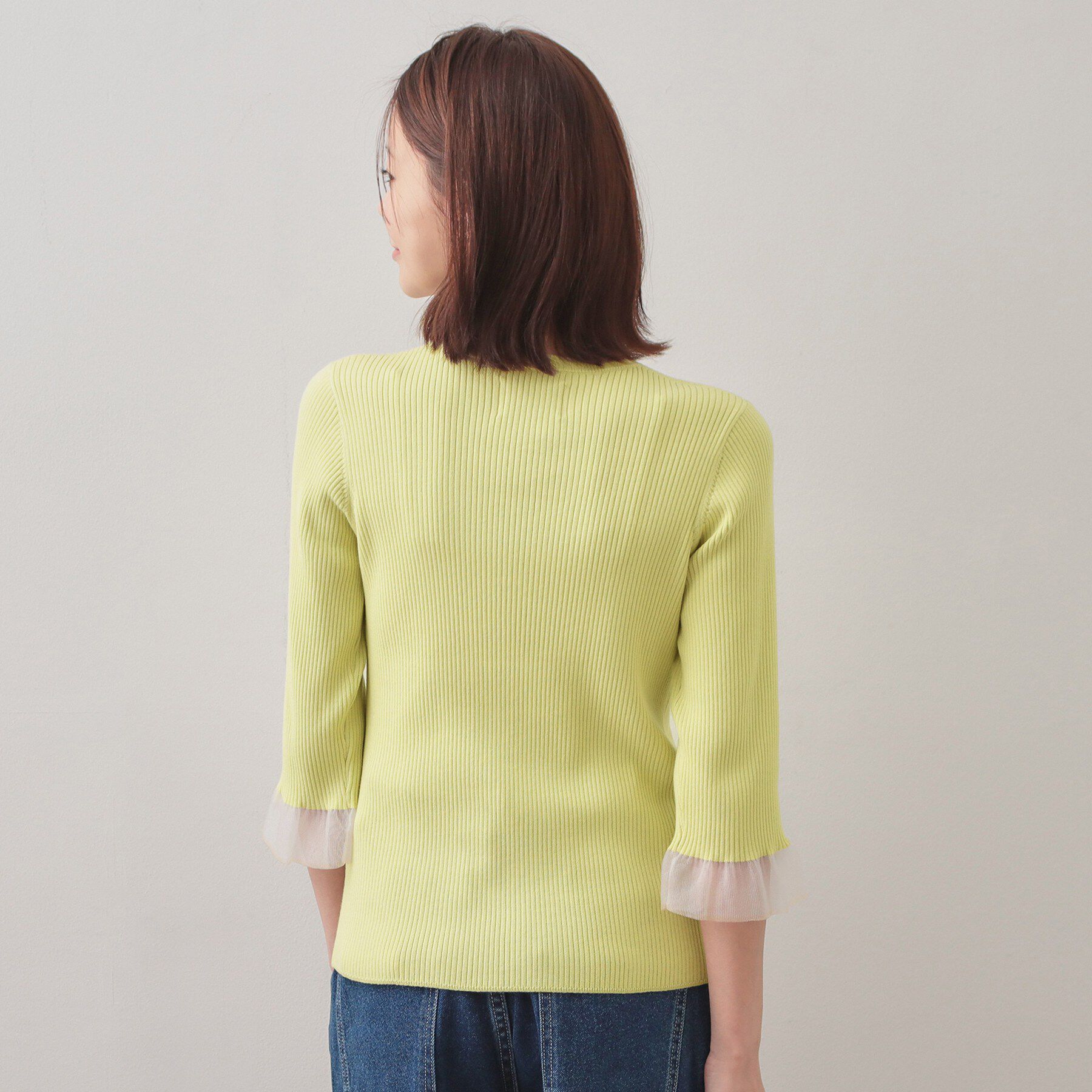 index「オーガニックコットンリブシアーフレア【ハンドウォッシャブル／UVケア】」|ニット・セーター|