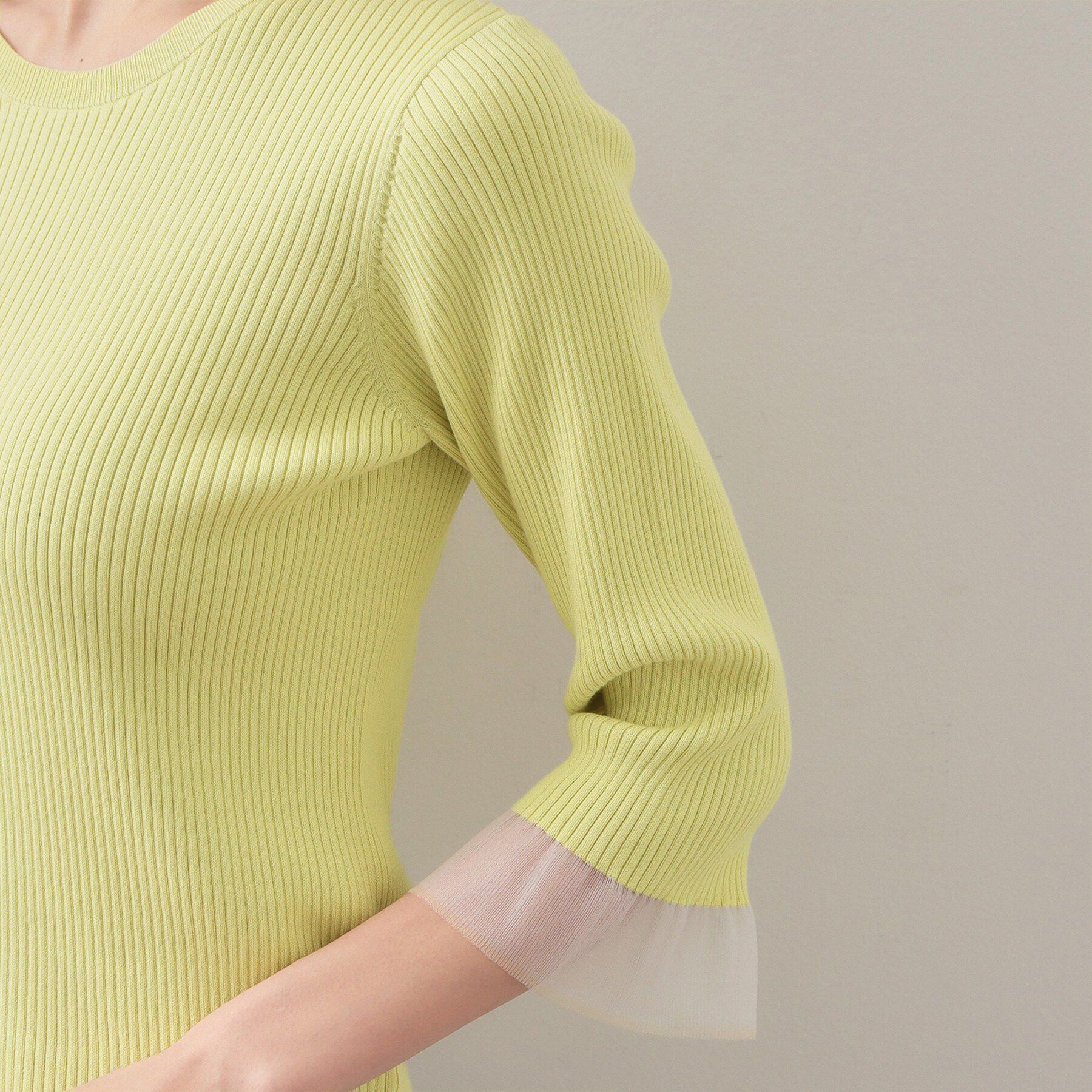 index「オーガニックコットンリブシアーフレア【ハンドウォッシャブル／UVケア】」|ニット・セーター|