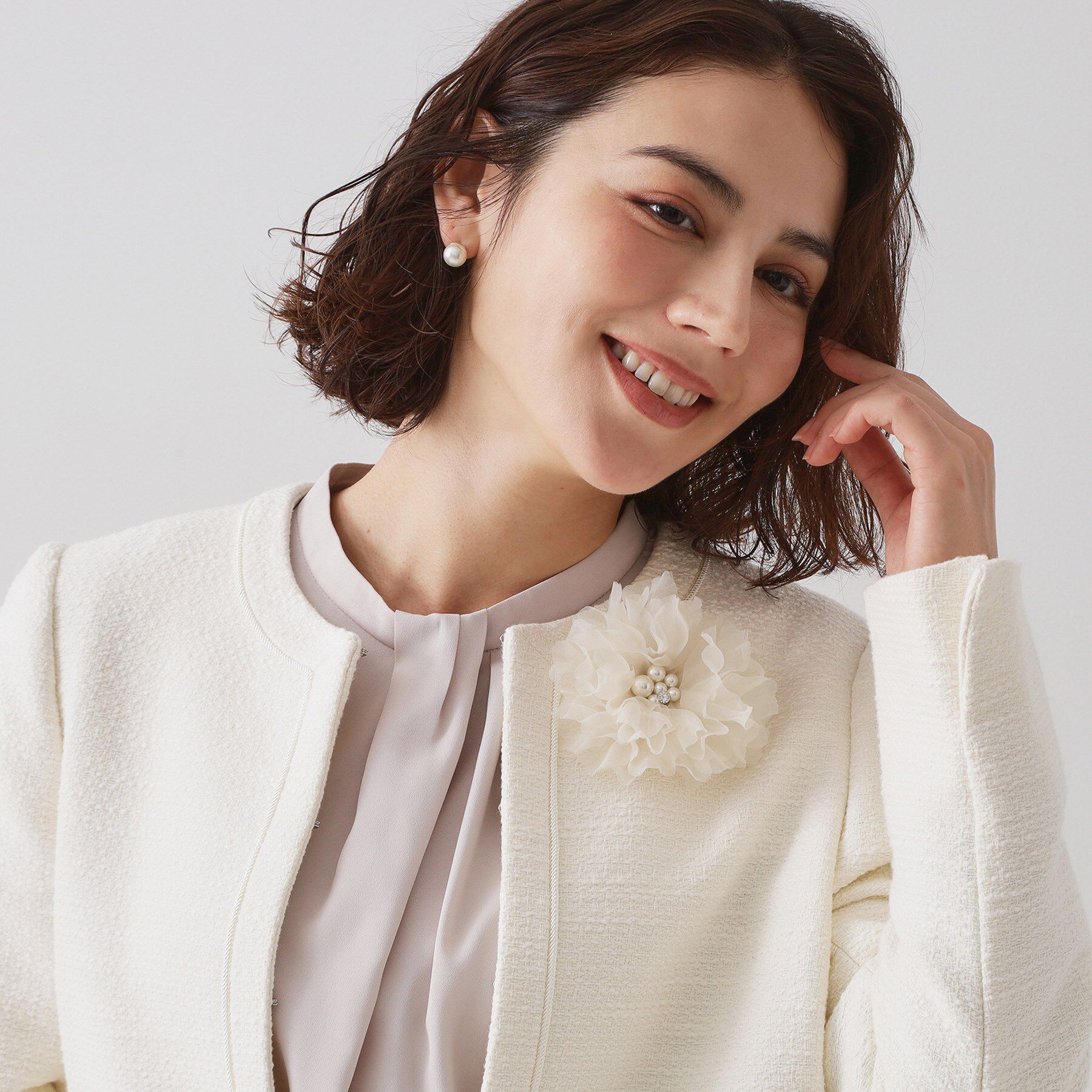 OPAQUE.CLIP「オーガンジーフラワーコサージュ」|ブローチ・コサージュ|