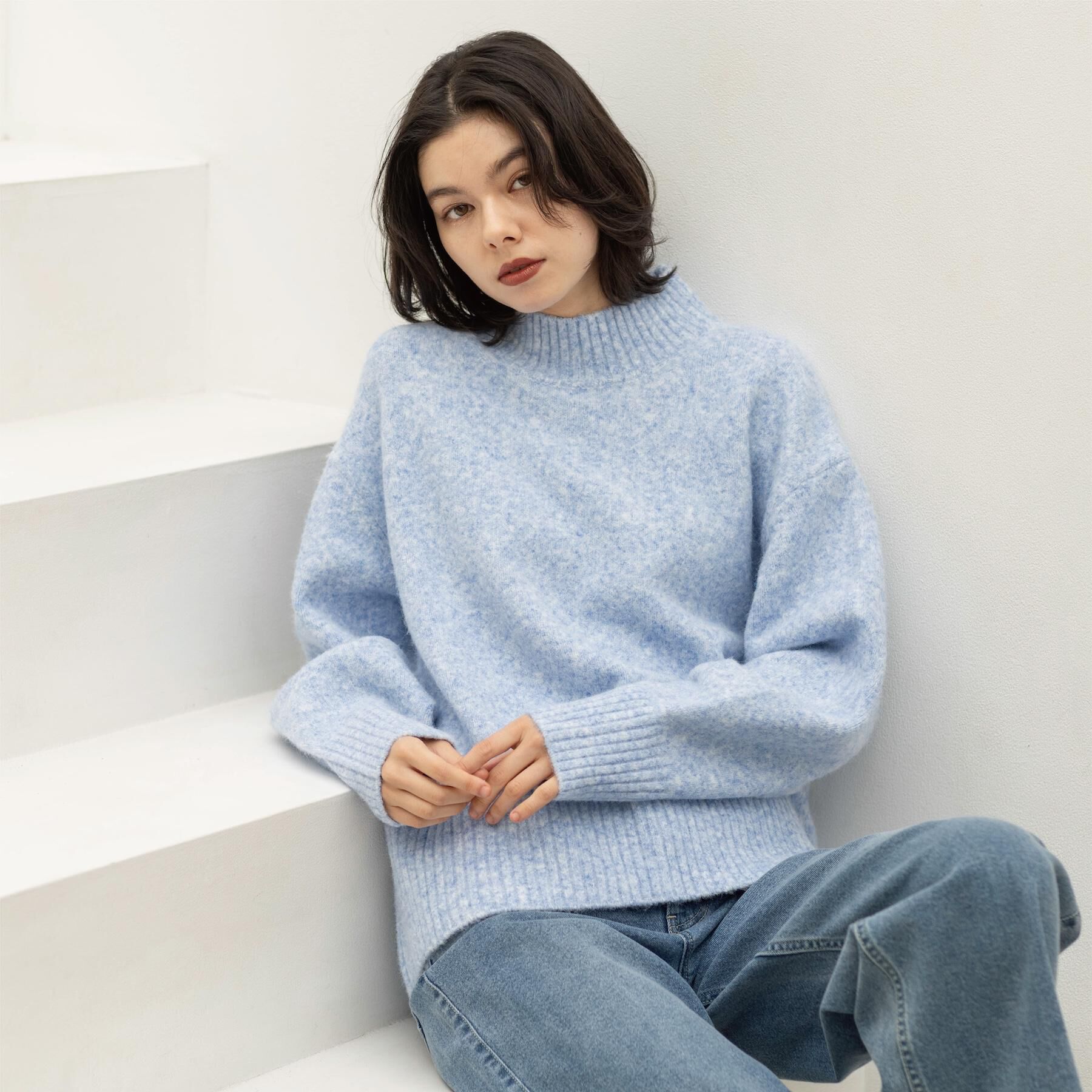 OPAQUE.CLIP「ふわふわハイネックニット【洗濯機OK】」|ニット・セーター|