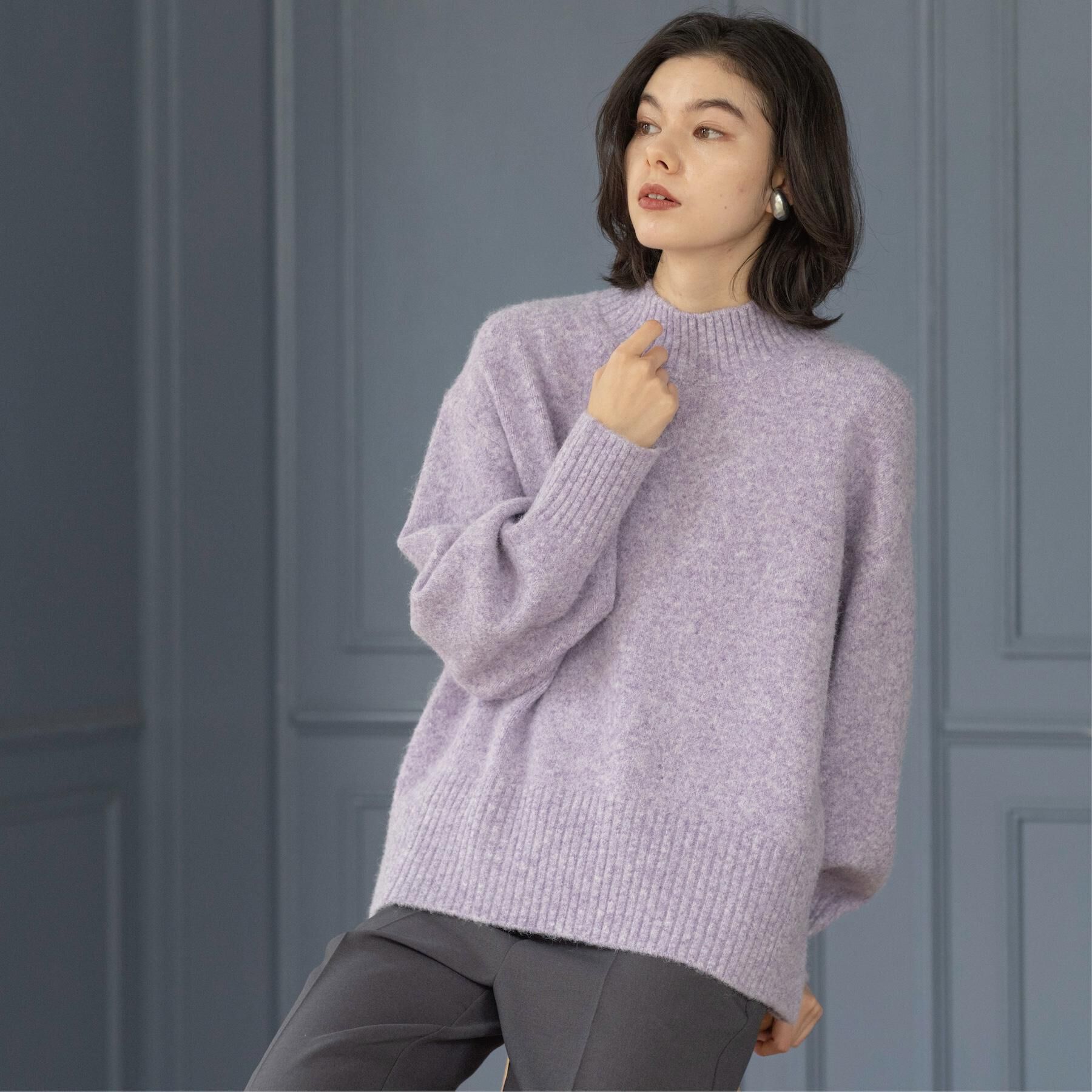 OPAQUE.CLIP「ふわふわハイネックニット【洗濯機OK】」|ニット・セーター|