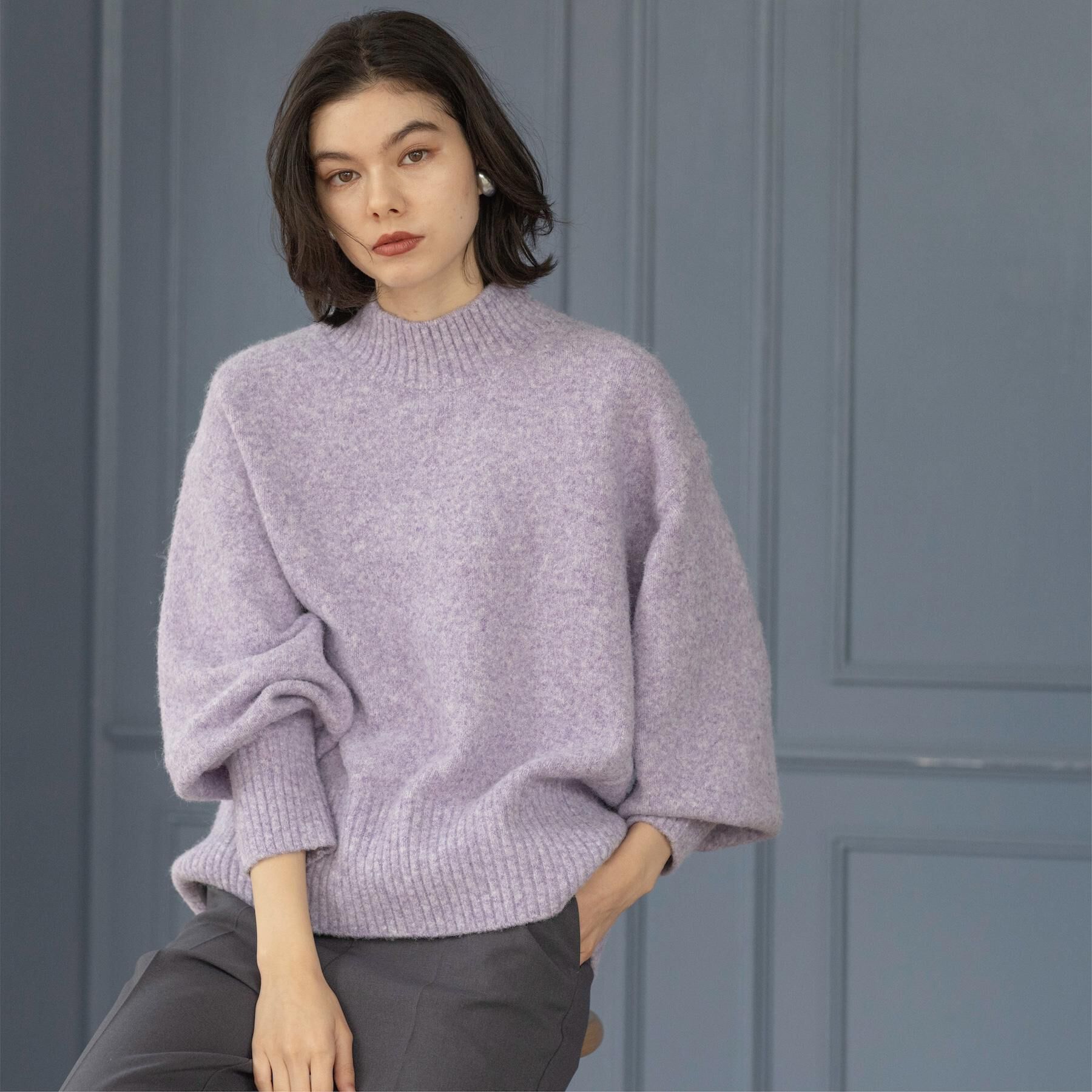 OPAQUE.CLIP「ふわふわハイネックニット【洗濯機OK】」|ニット・セーター|