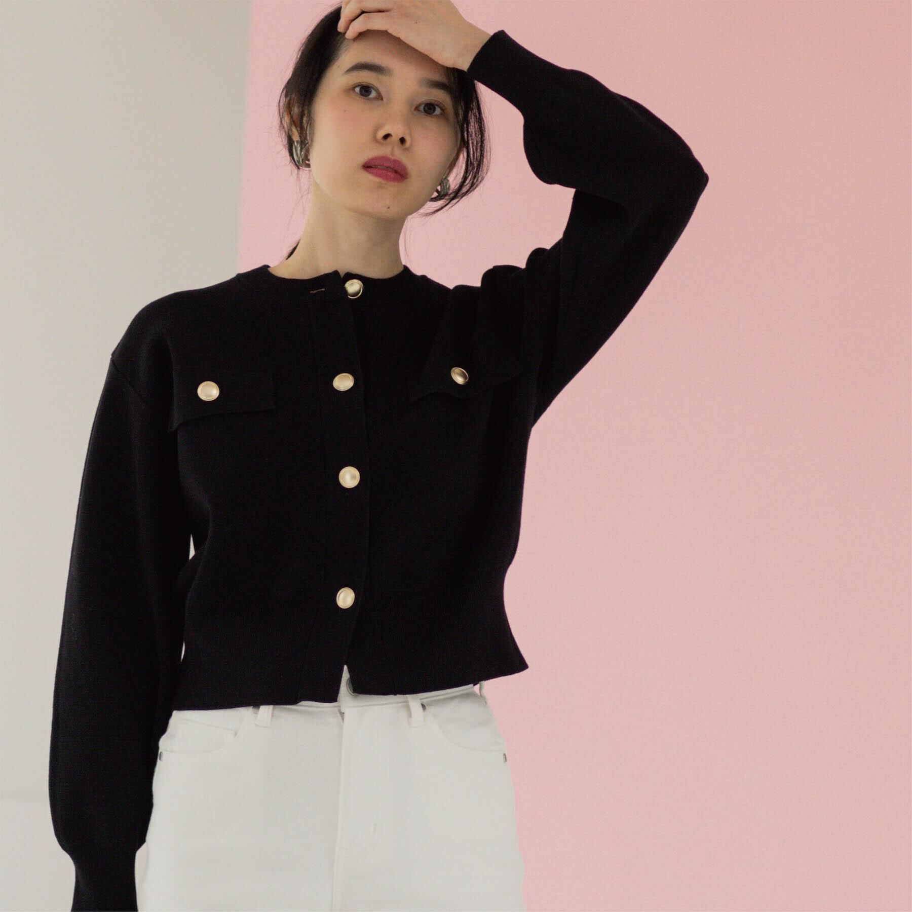 OPAQUE.CLIP「フラップポケット金ボタンニットカーディガン【洗濯機OK】」|カーディガン|