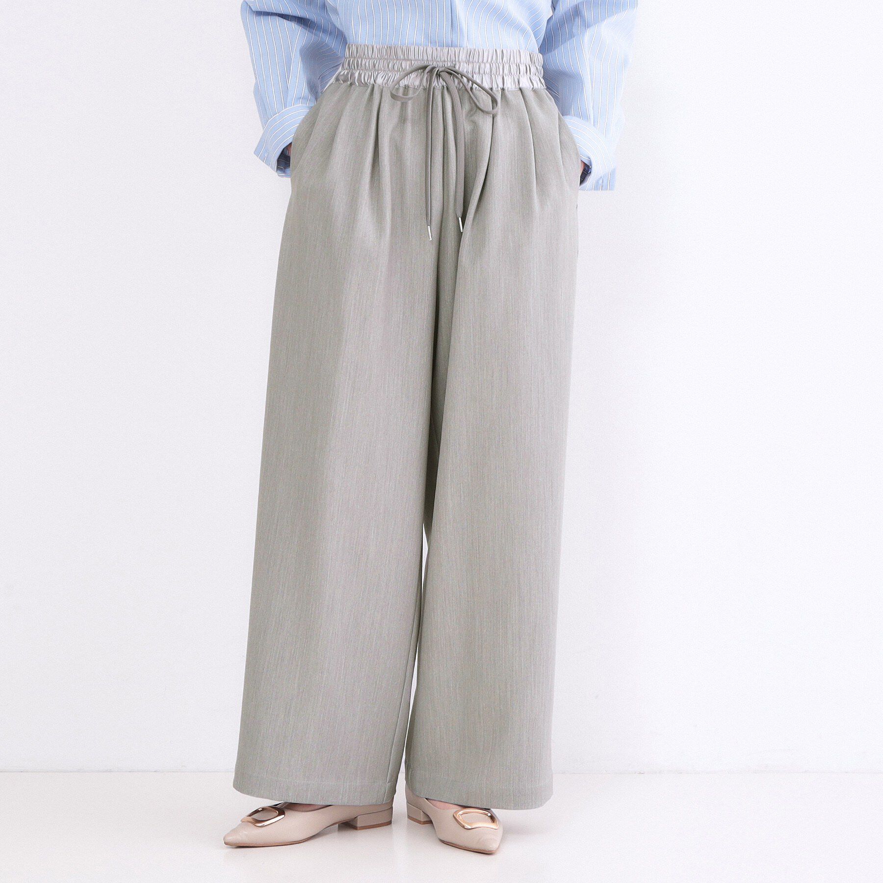 OPAQUE.CLIP「ウエストサテンイージータックワイドパンツ【洗濯機OK】」|その他|