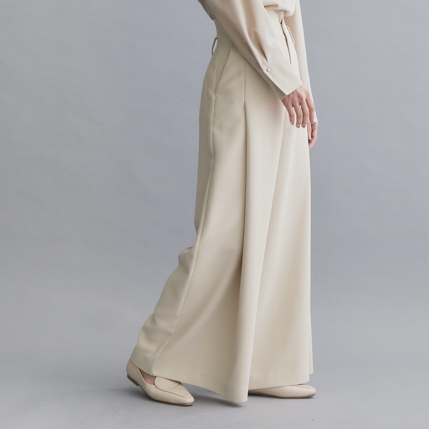 OPAQUE.CLIP「【es】ハイウエストタックワイドパンツ/セットアップ対応可【洗濯機OK】」|その他|