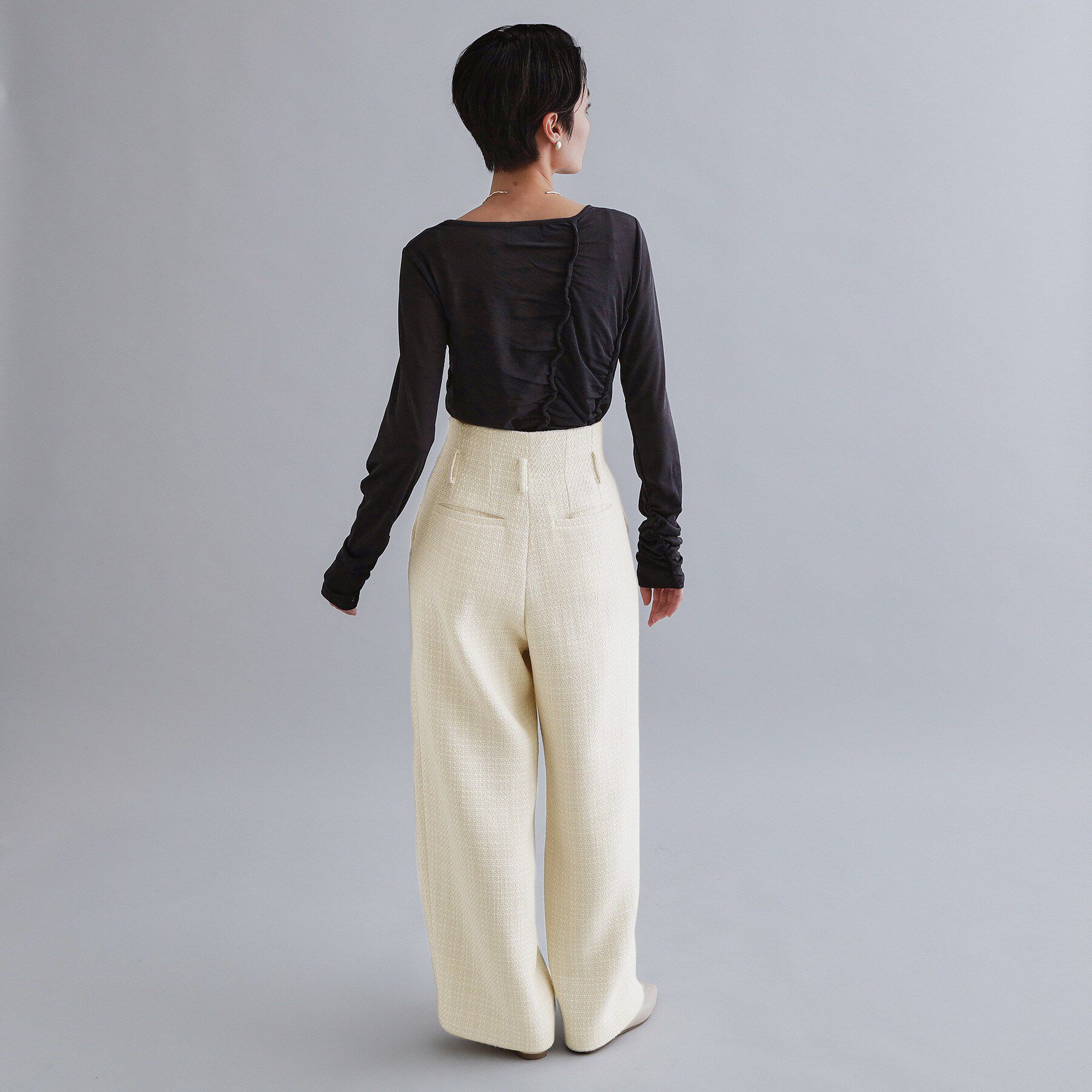 OPAQUE.CLIP「【es】ファンシーツイードワイドパンツ／セットアップ対応【洗える】」|その他|