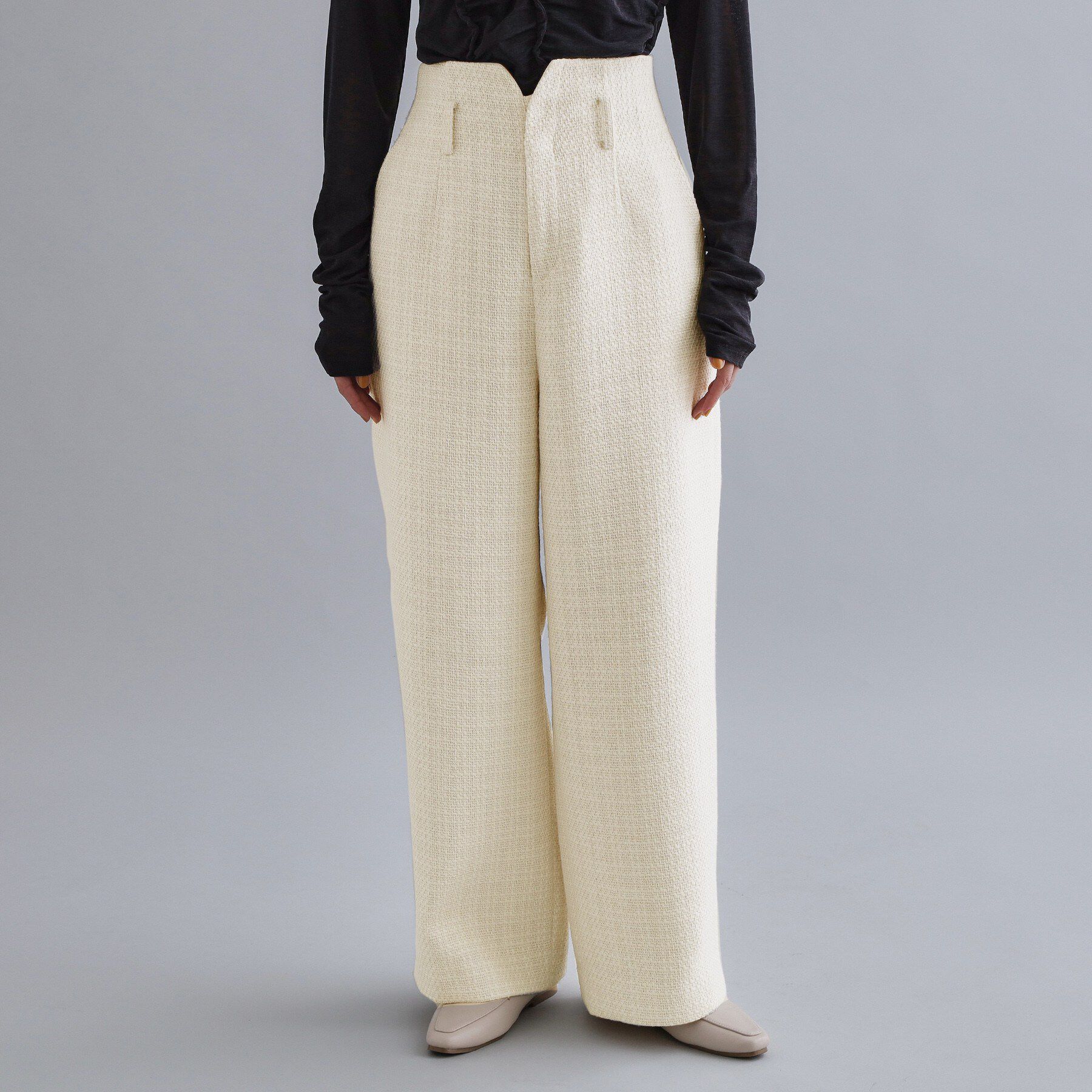 OPAQUE.CLIP「【es】ファンシーツイードワイドパンツ／セットアップ対応【洗える】」|その他|