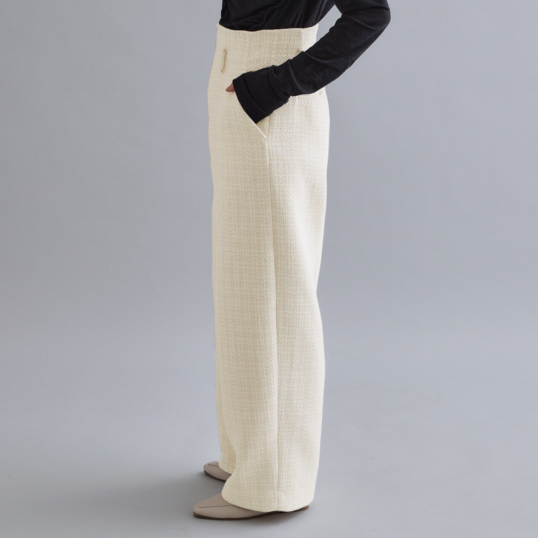 OPAQUE.CLIP「【es】ファンシーツイードワイドパンツ／セットアップ対応【洗える】」|その他|