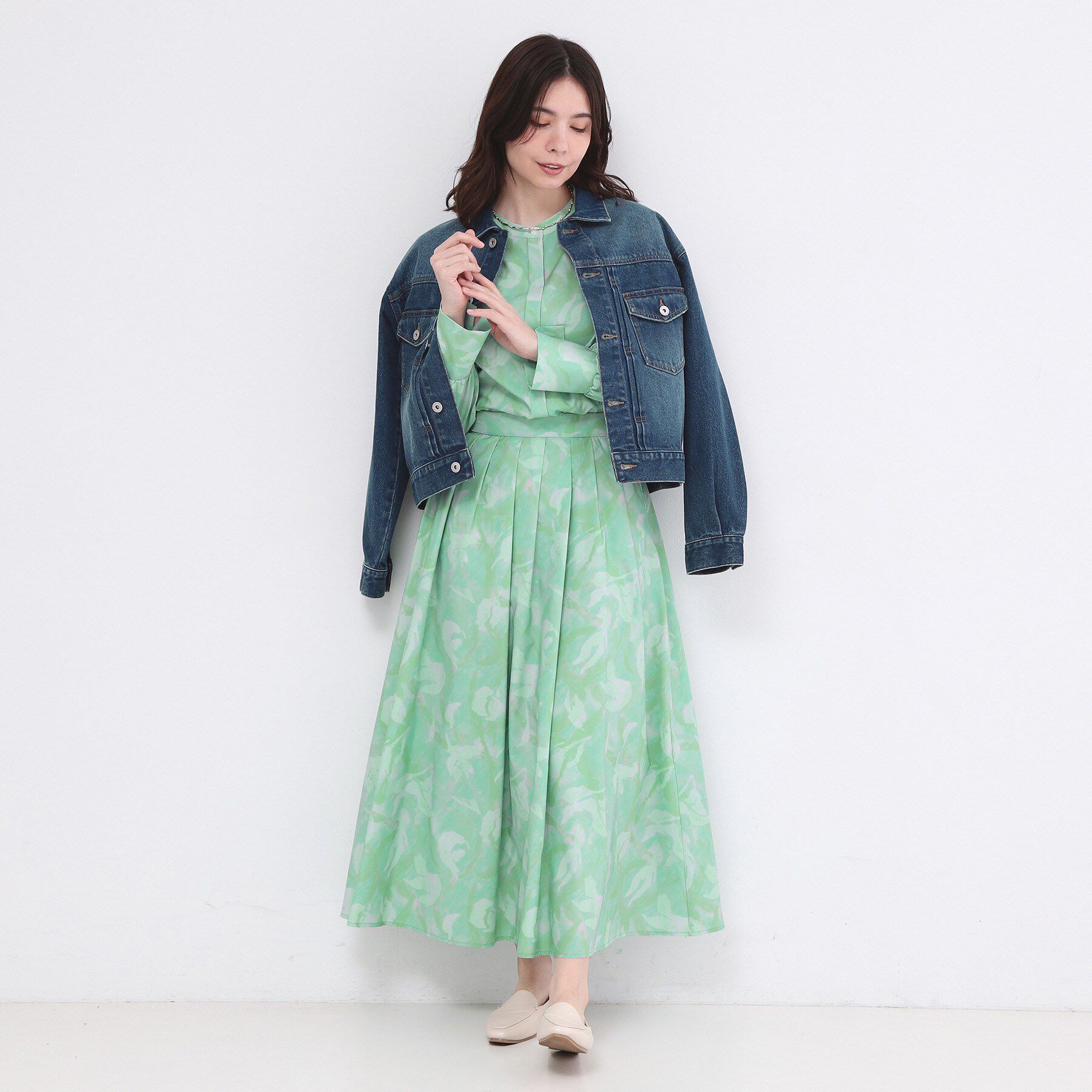 OPAQUE.CLIP「アートプリントフレアスカート【洗濯機OK】」|スカート|