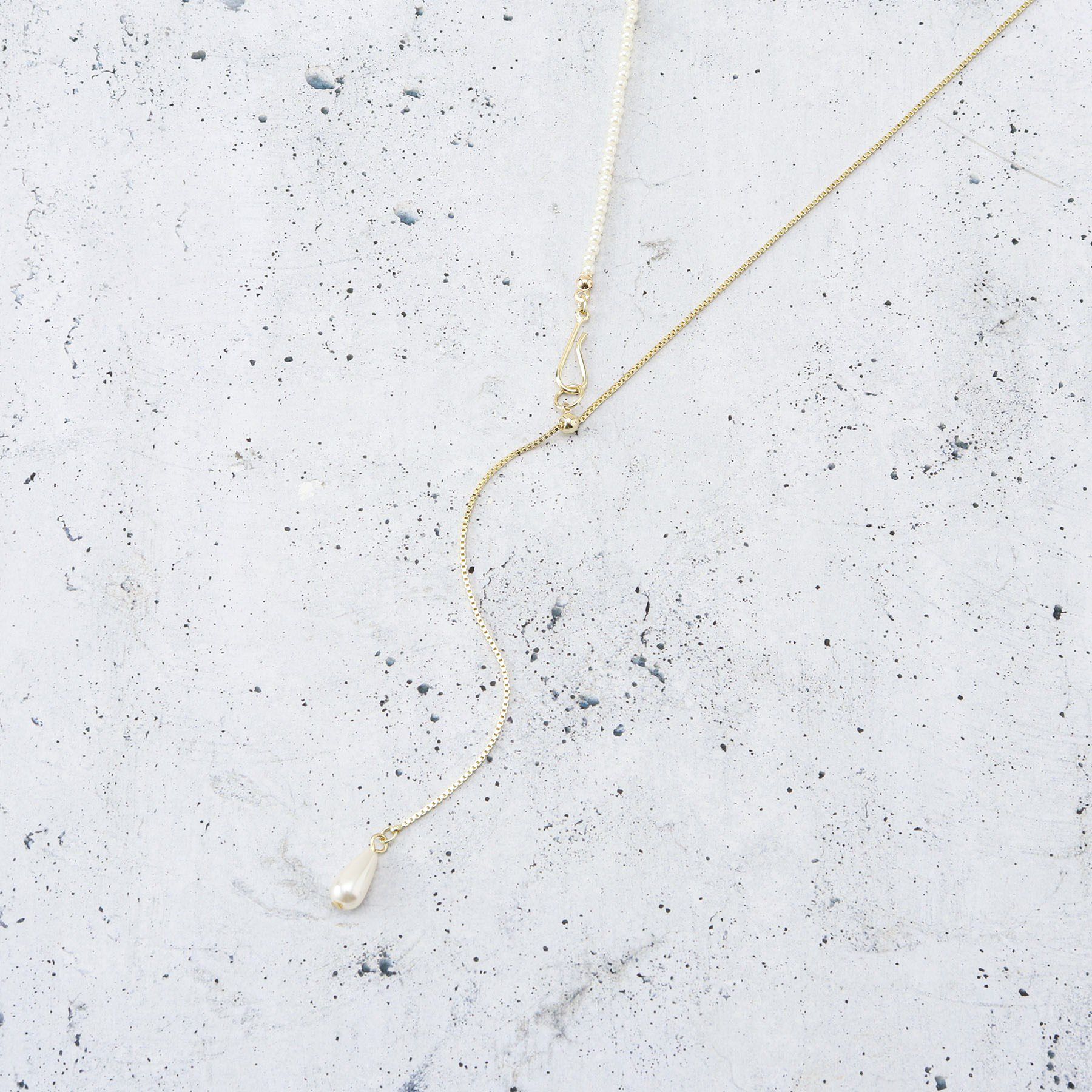 THE SHOP TK「華奢パール調Y字ネックレス」|ネックレス|