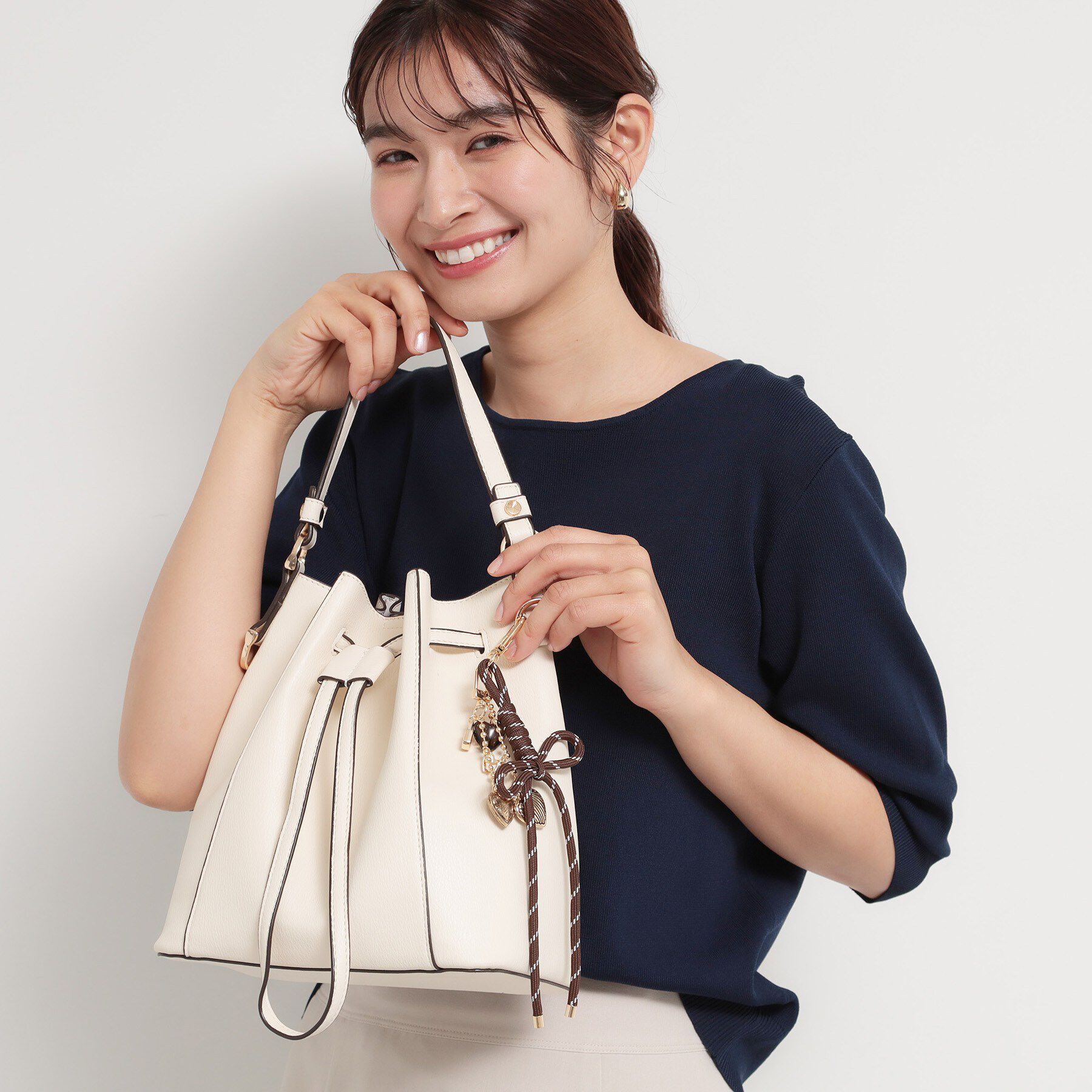 THE SHOP TK「ハートモチーフチャーム」|キーケース|