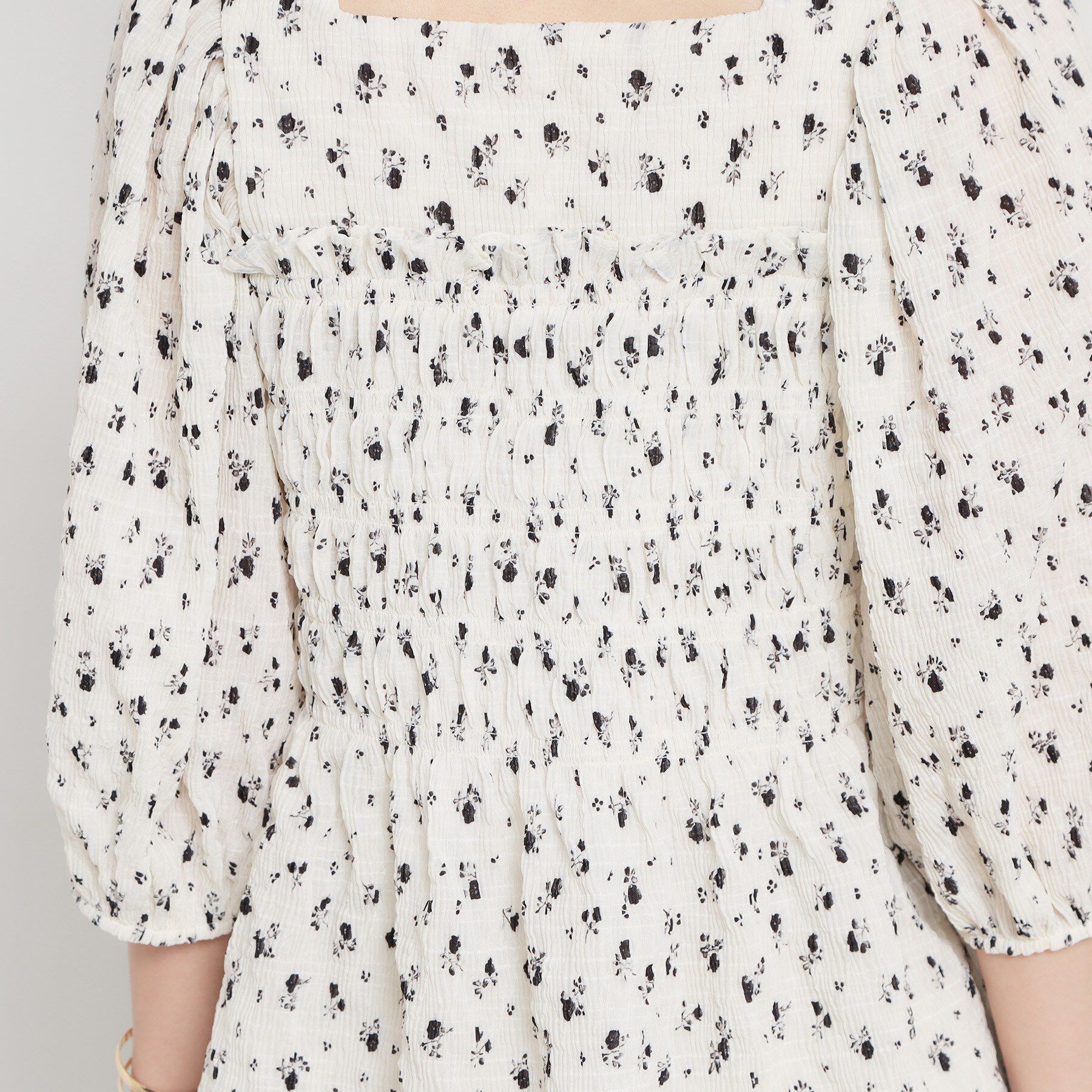 THE SHOP TK「花柄楊柳シャーリングブラウス」|シャツ・ブラウス|