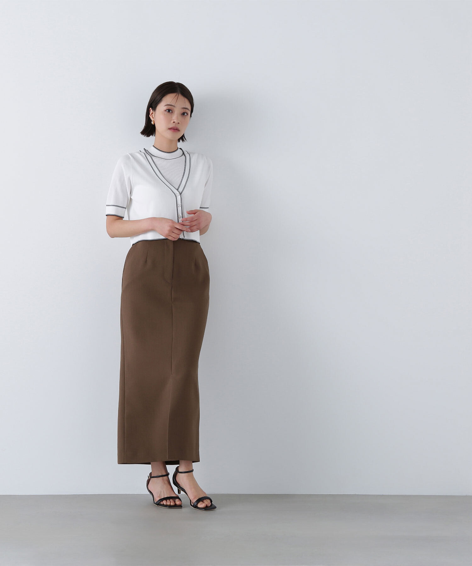  「ボトルネックバイカラーアンサンブル」|ニット・セーター|