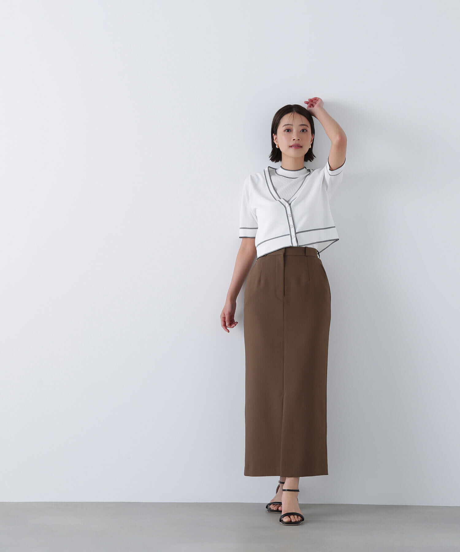  「ボトルネックバイカラーアンサンブル」|ニット・セーター|