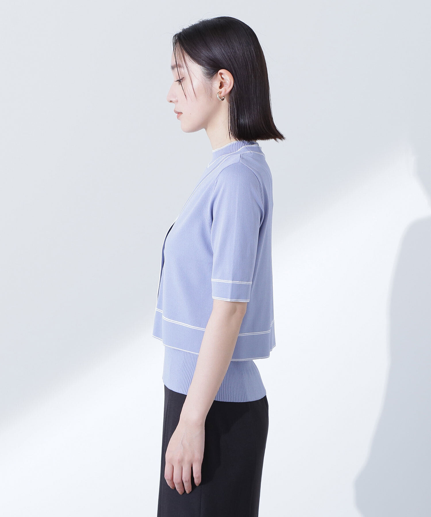  「ボトルネックバイカラーアンサンブル」|ニット・セーター|