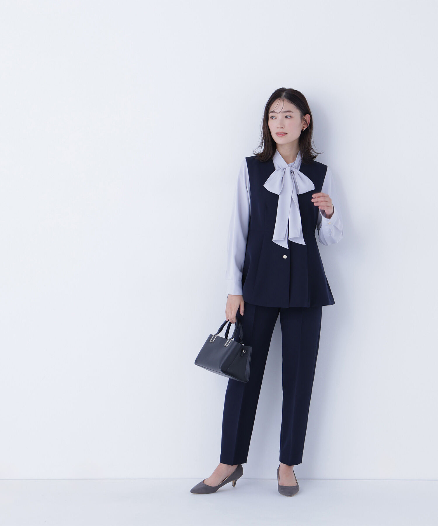  「フロントボタンペプラムジレ SETUP テーパードパンツ」|その他|