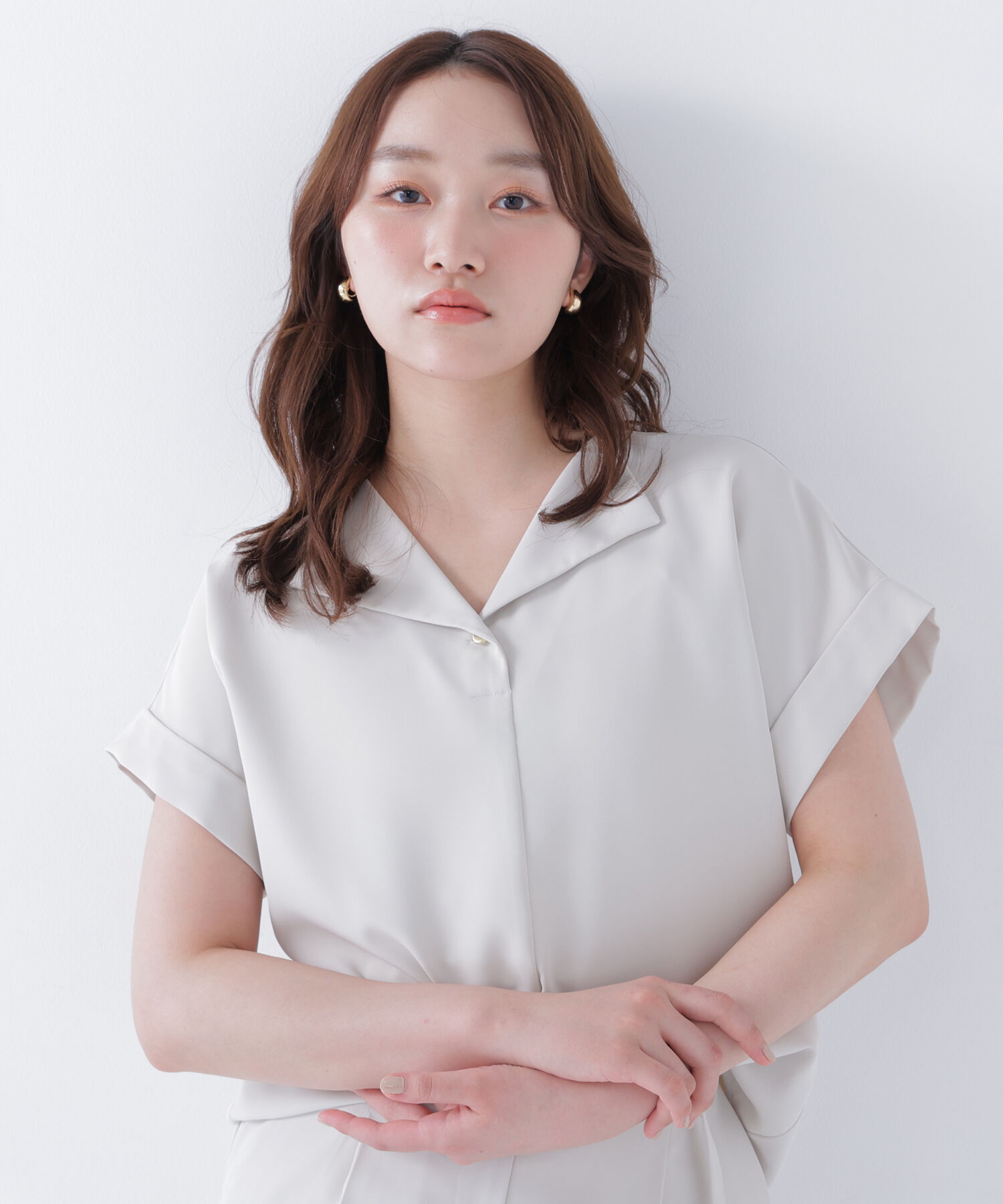  「クリアツイル SETUP 開襟ブラウス」|シャツ・ブラウス|