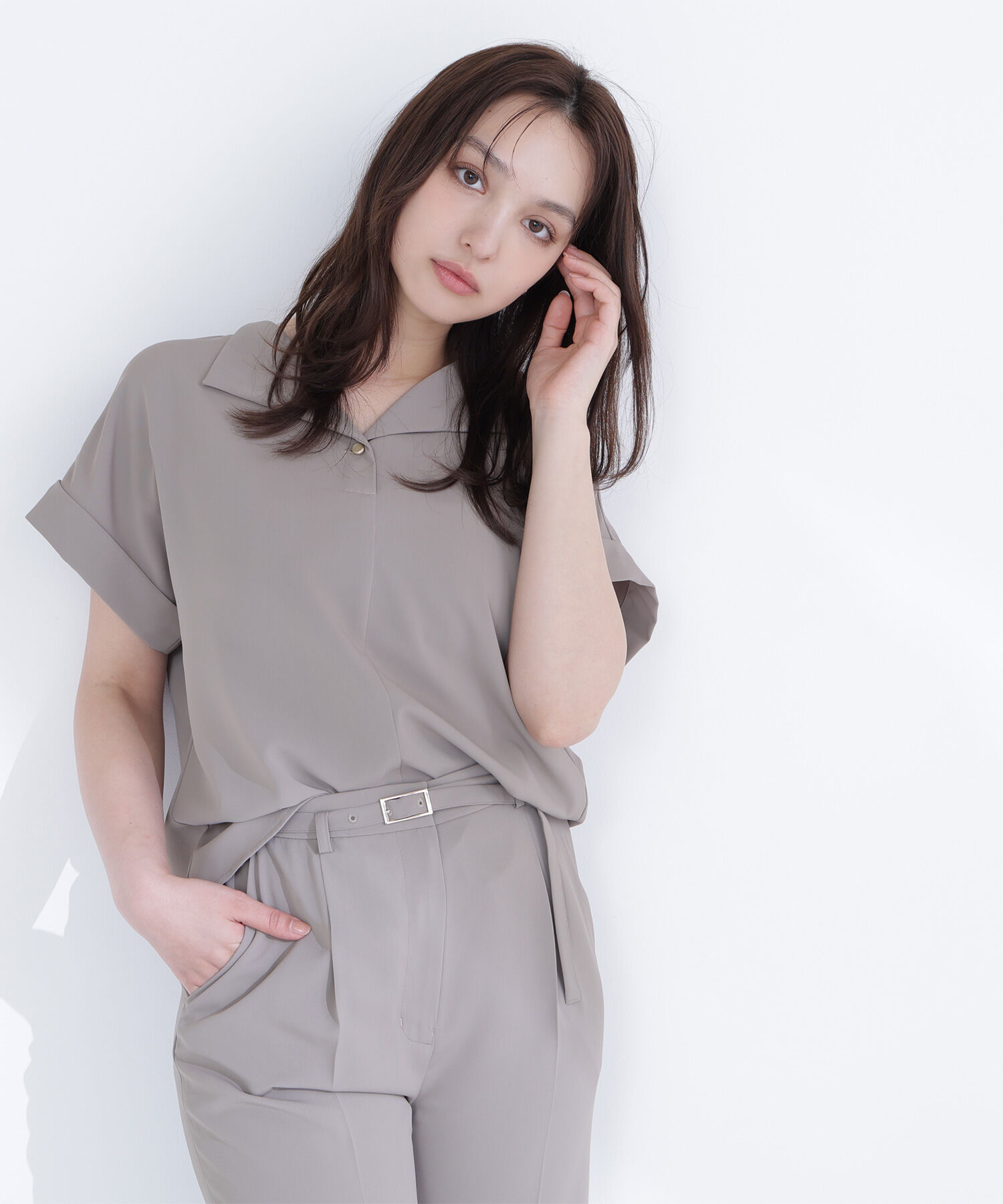  「クリアツイル SETUP 開襟ブラウス」|シャツ・ブラウス|