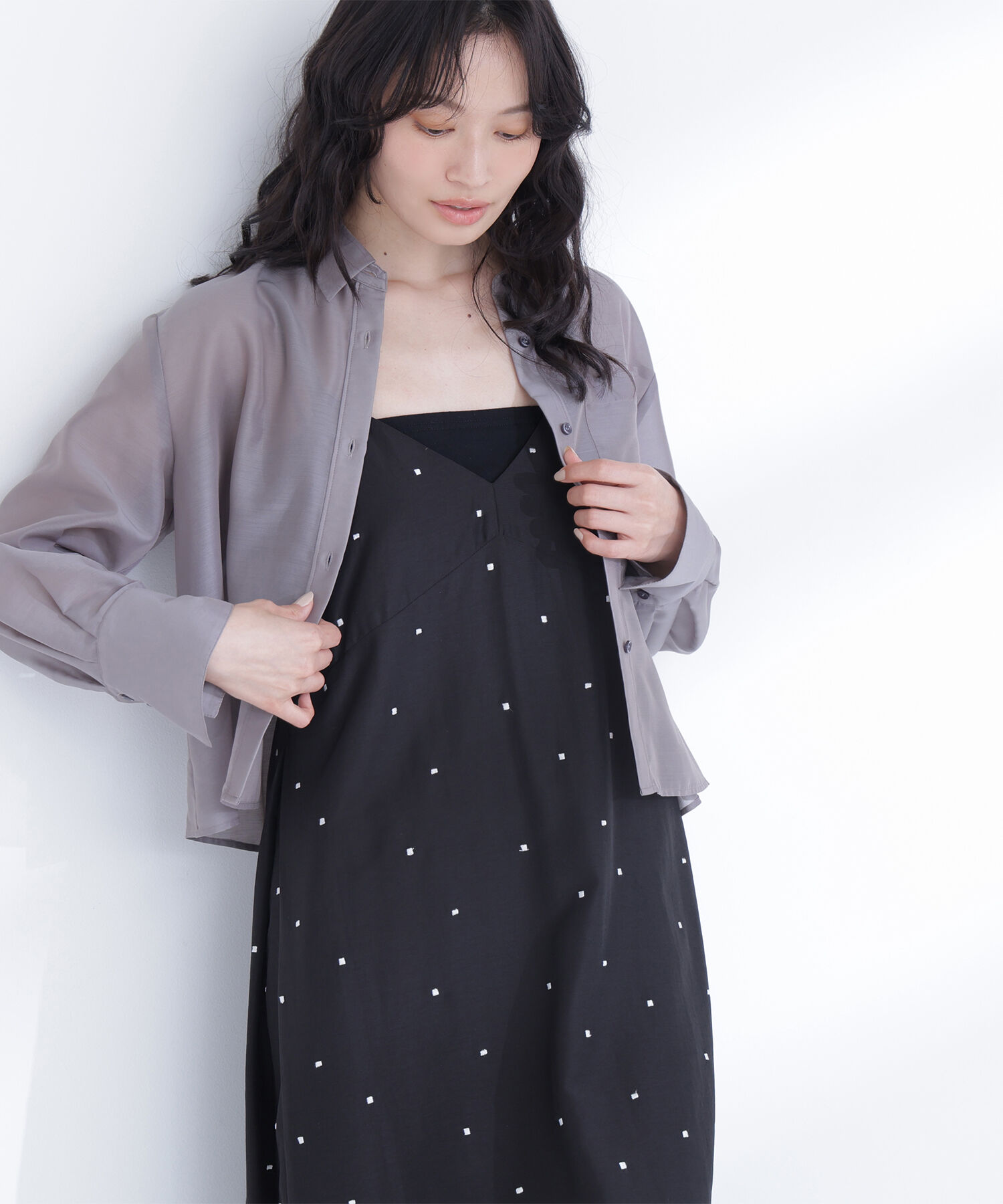  「シアークロップドシャツ」|シャツ・ブラウス|ミディアムグ 1