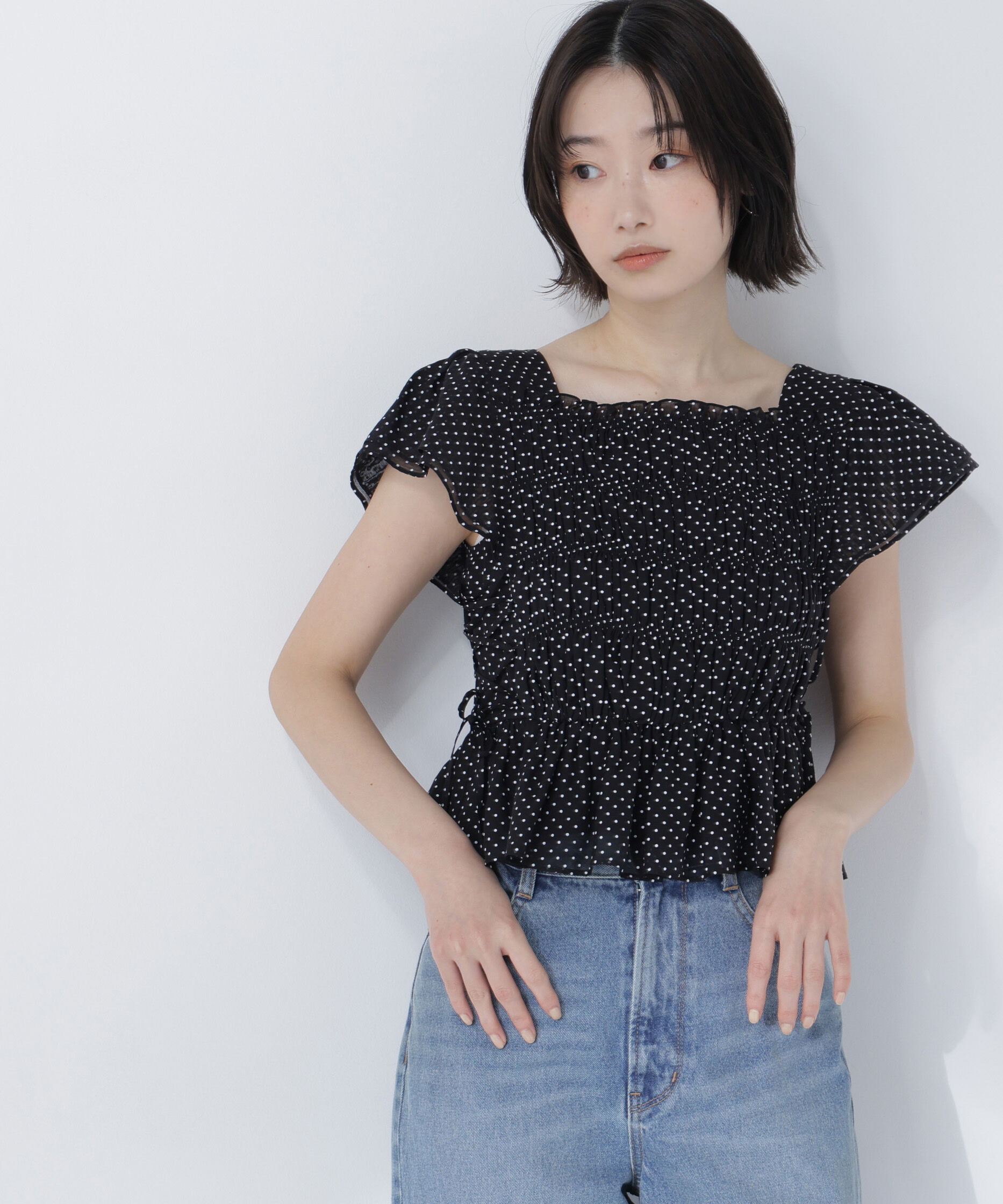  「レースアップフリルブラウス」|シャツ・ブラウス|クロベース2