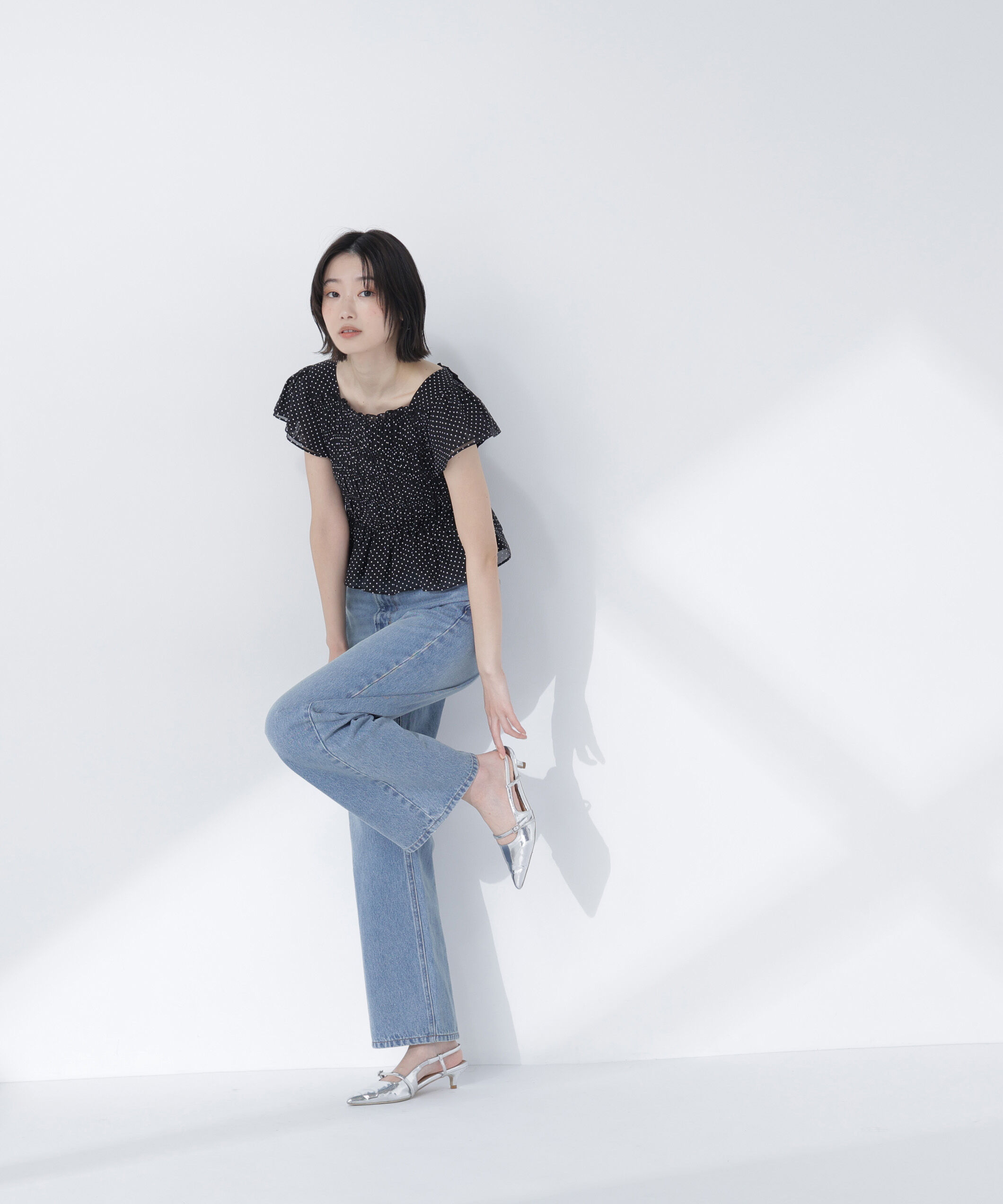  「レースアップフリルブラウス」|シャツ・ブラウス|