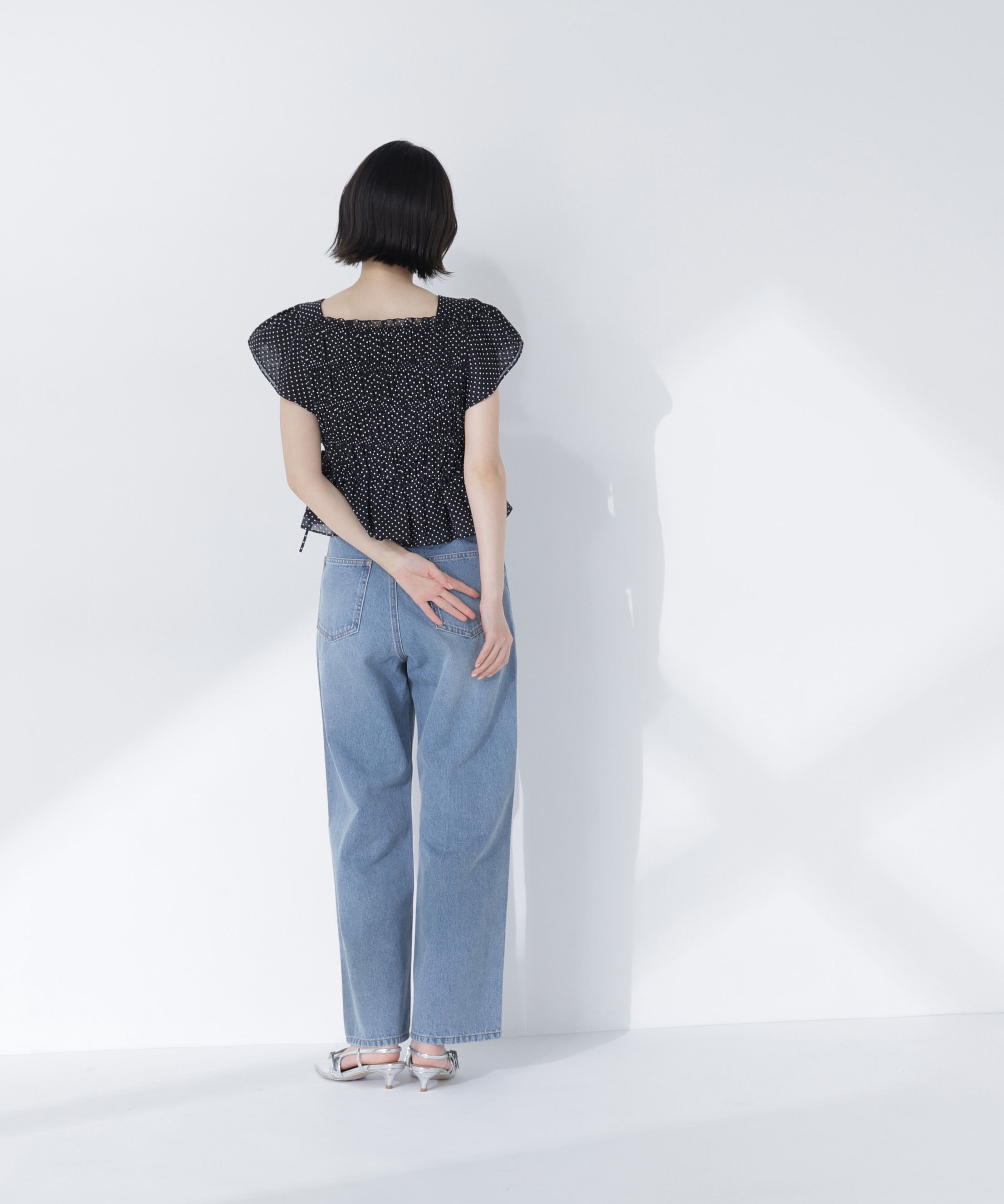  「レースアップフリルブラウス」|シャツ・ブラウス|