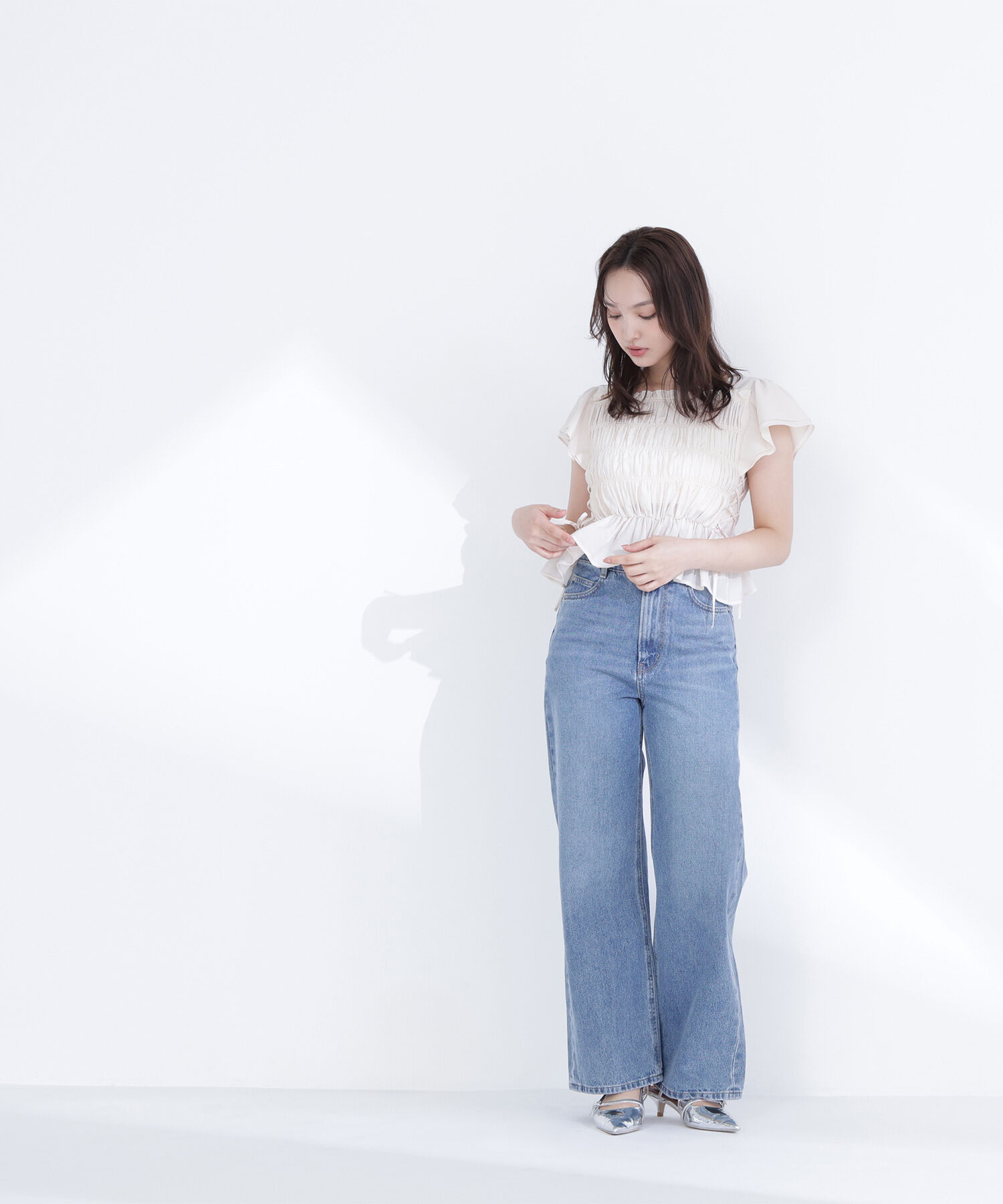  「レースアップフリルブラウス」|シャツ・ブラウス|