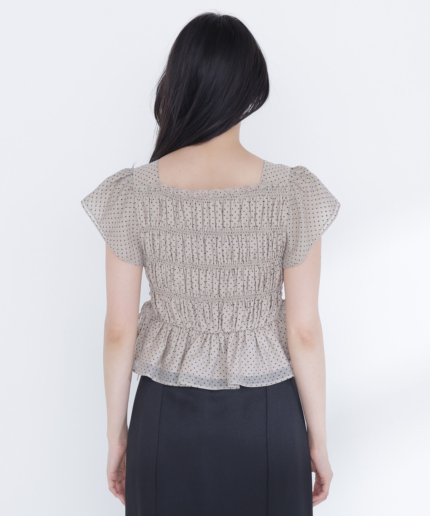  「レースアップフリルブラウス」|シャツ・ブラウス|