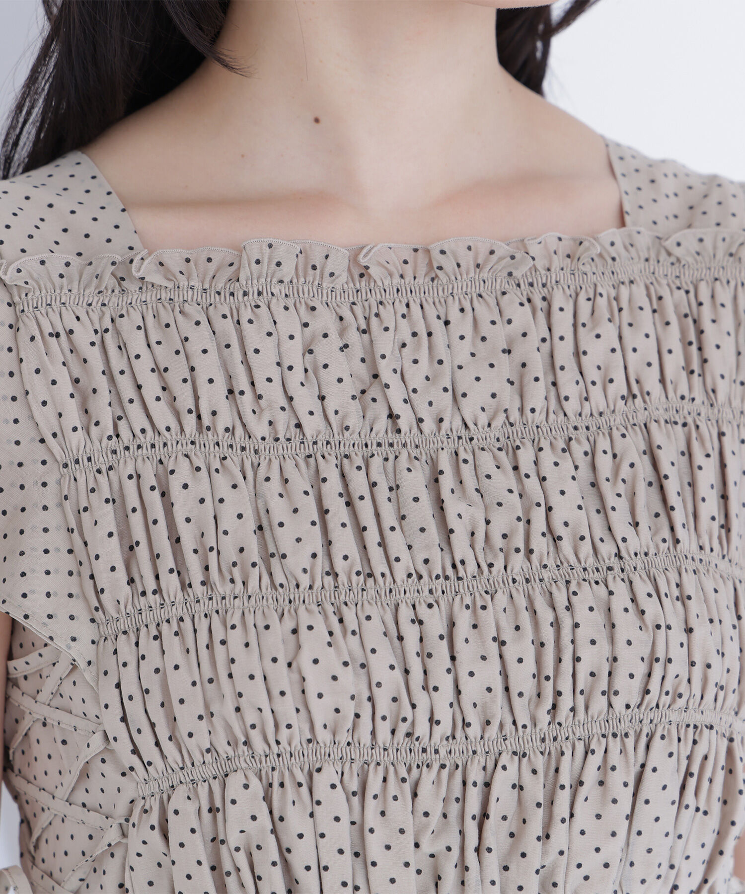  「レースアップフリルブラウス」|シャツ・ブラウス|