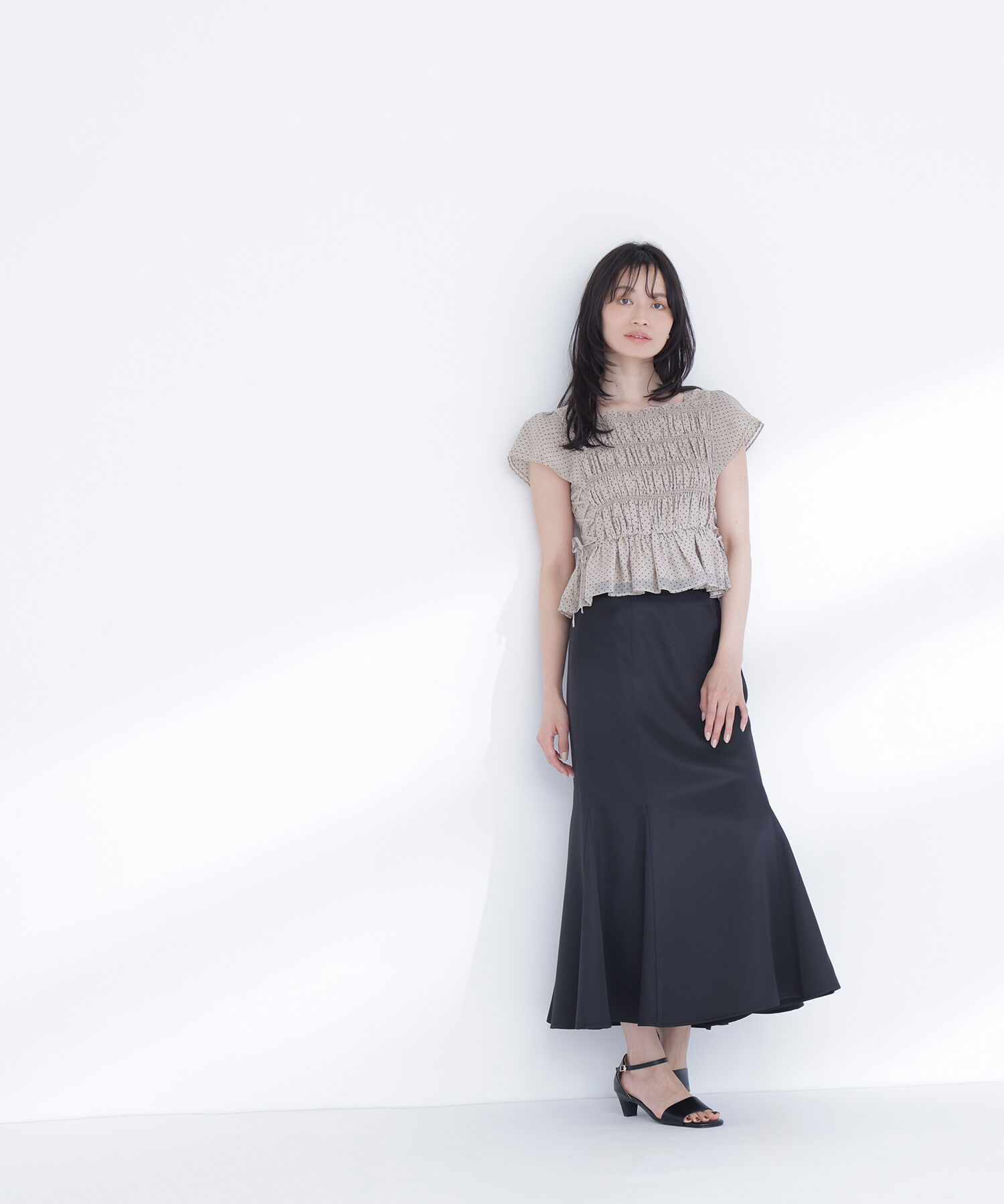  「レースアップフリルブラウス」|シャツ・ブラウス|