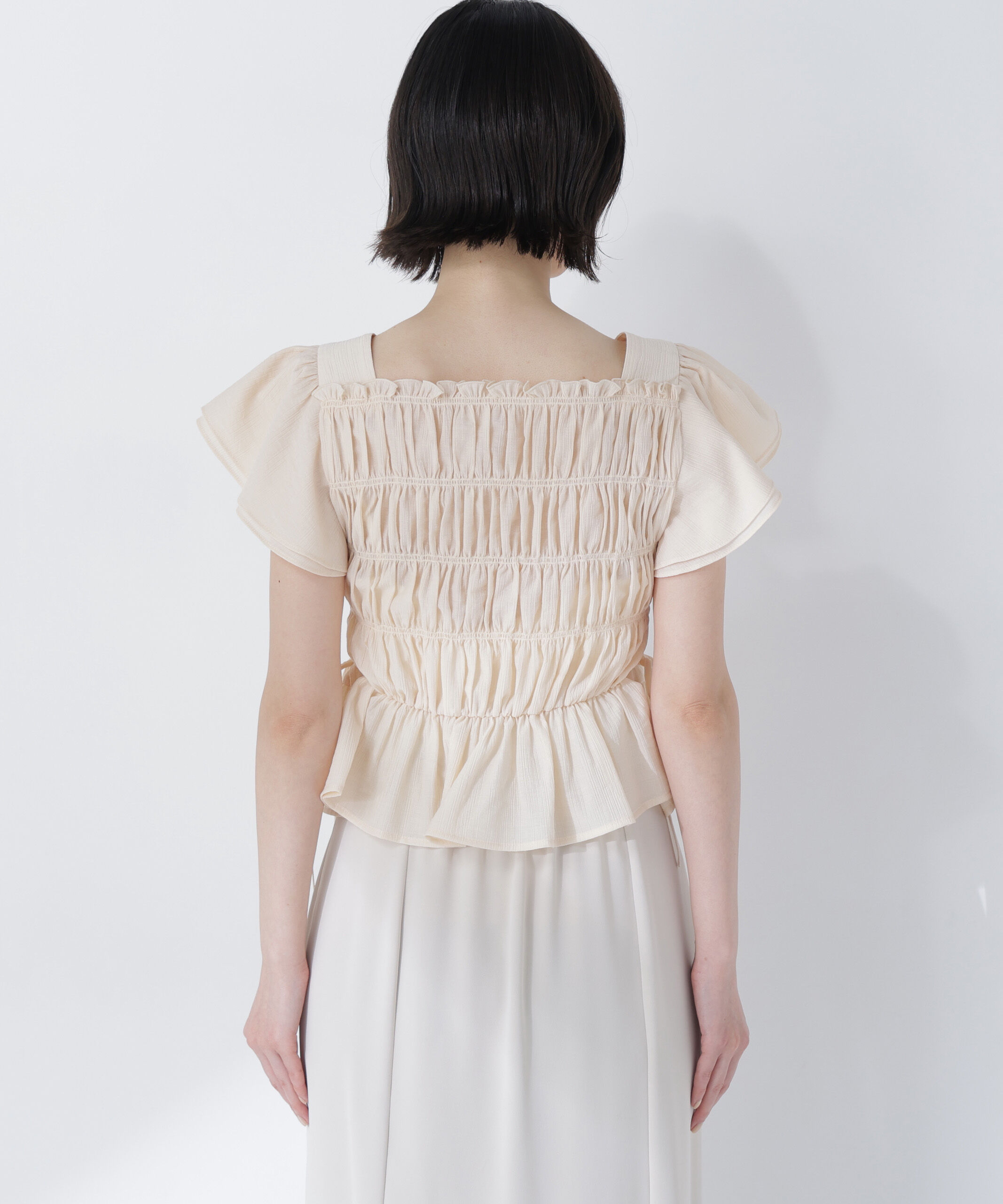  「レースアップフリルブラウス」|シャツ・ブラウス|