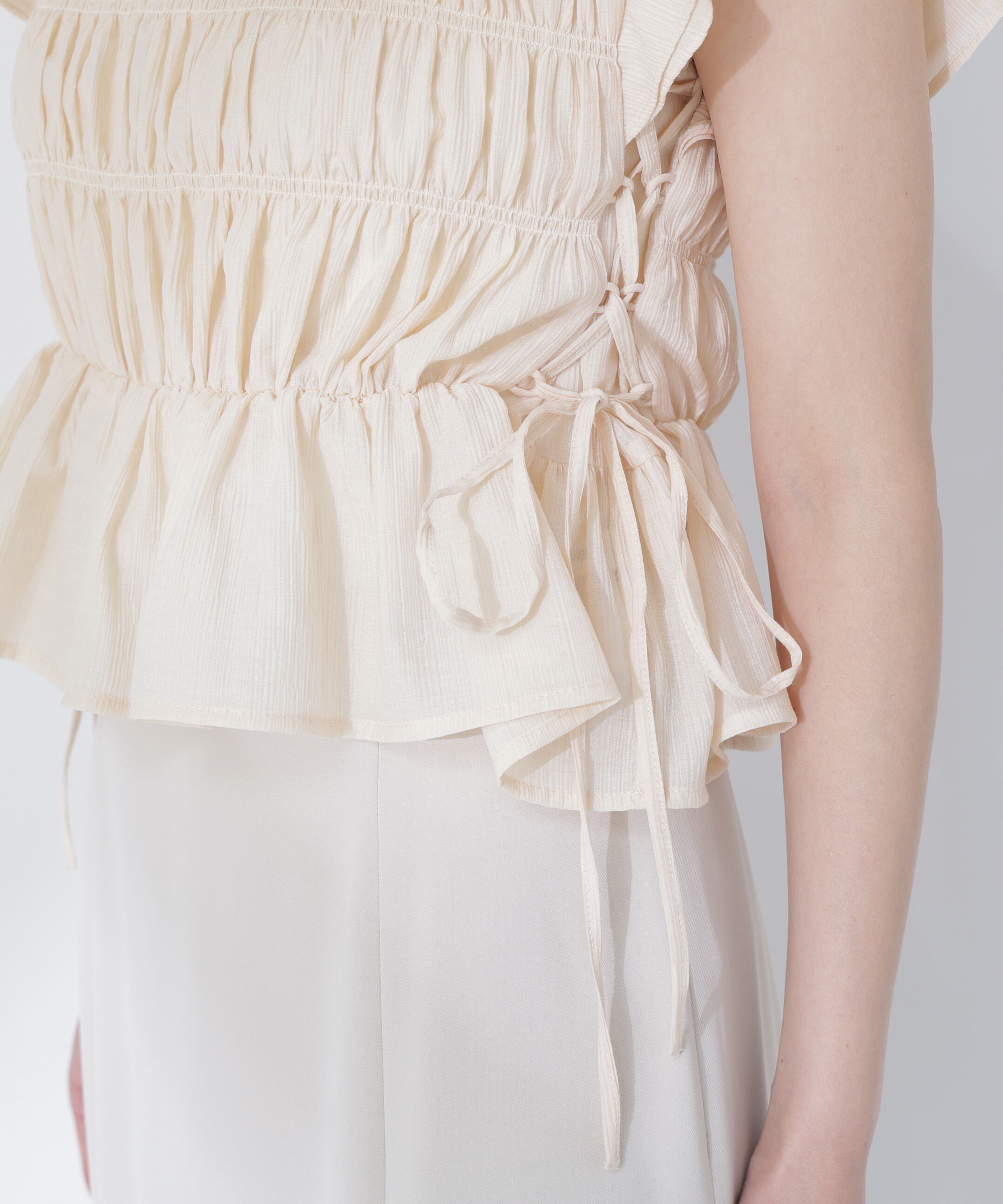  「レースアップフリルブラウス」|シャツ・ブラウス|