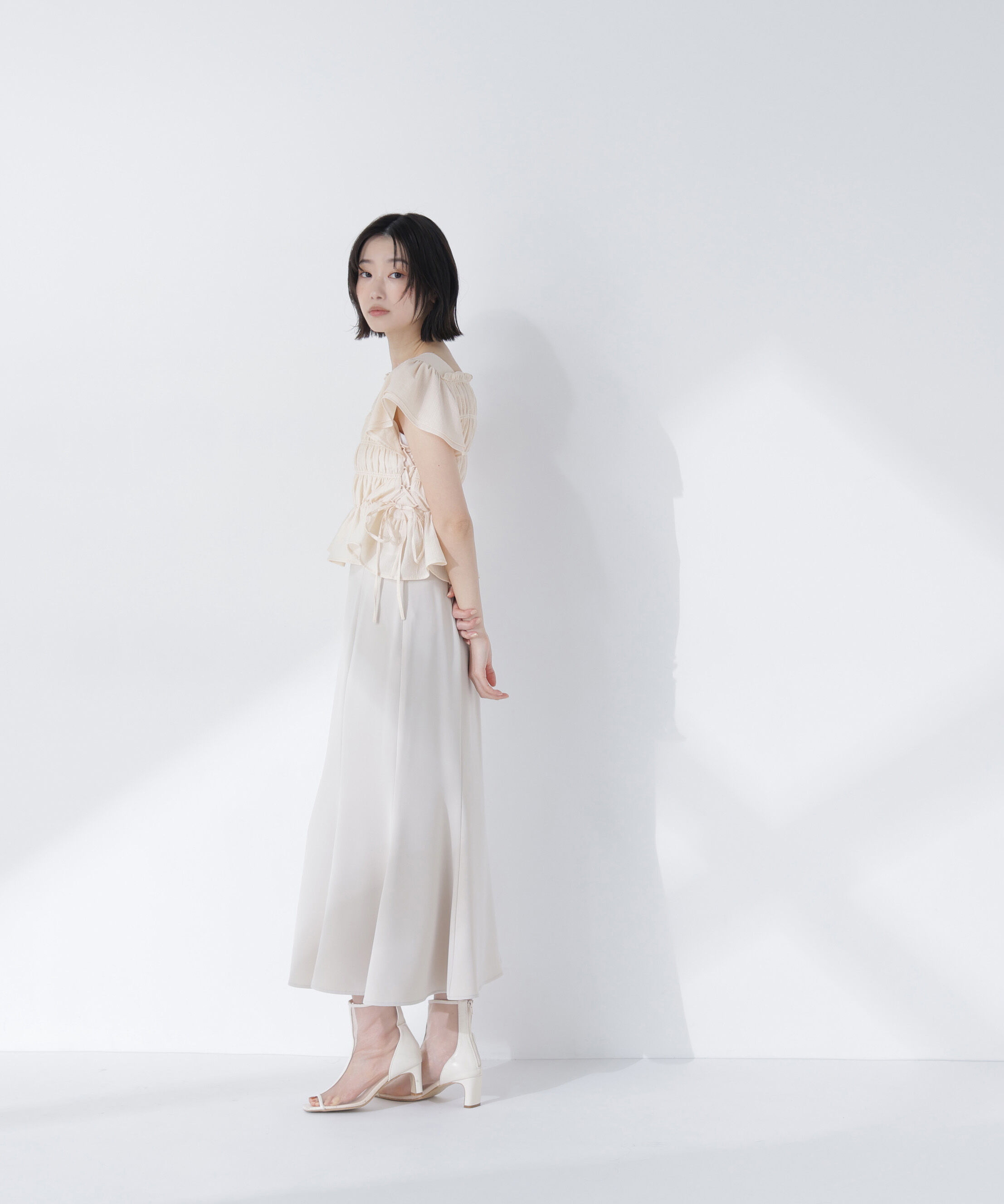  「レースアップフリルブラウス」|シャツ・ブラウス|