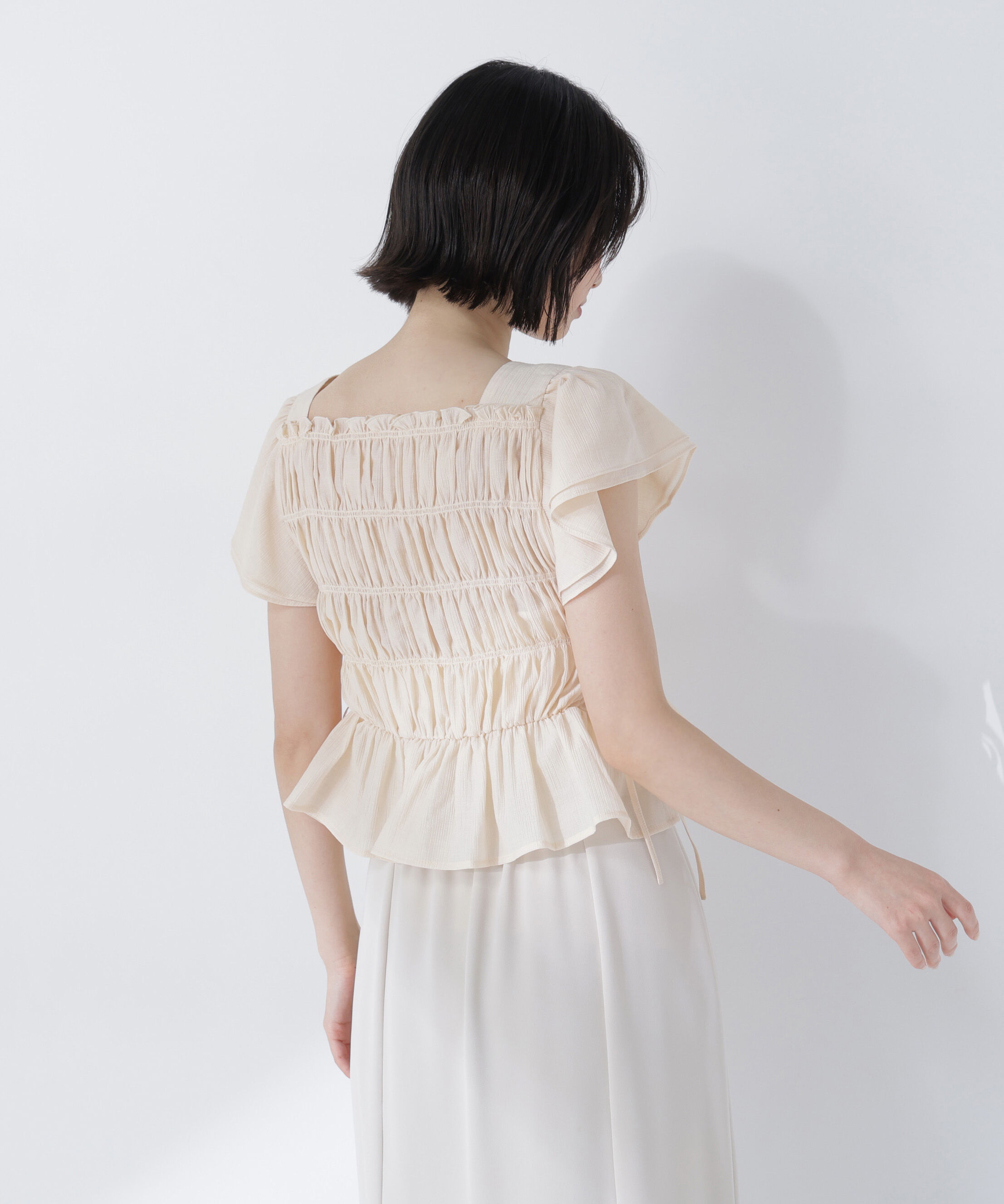  「レースアップフリルブラウス」|シャツ・ブラウス|