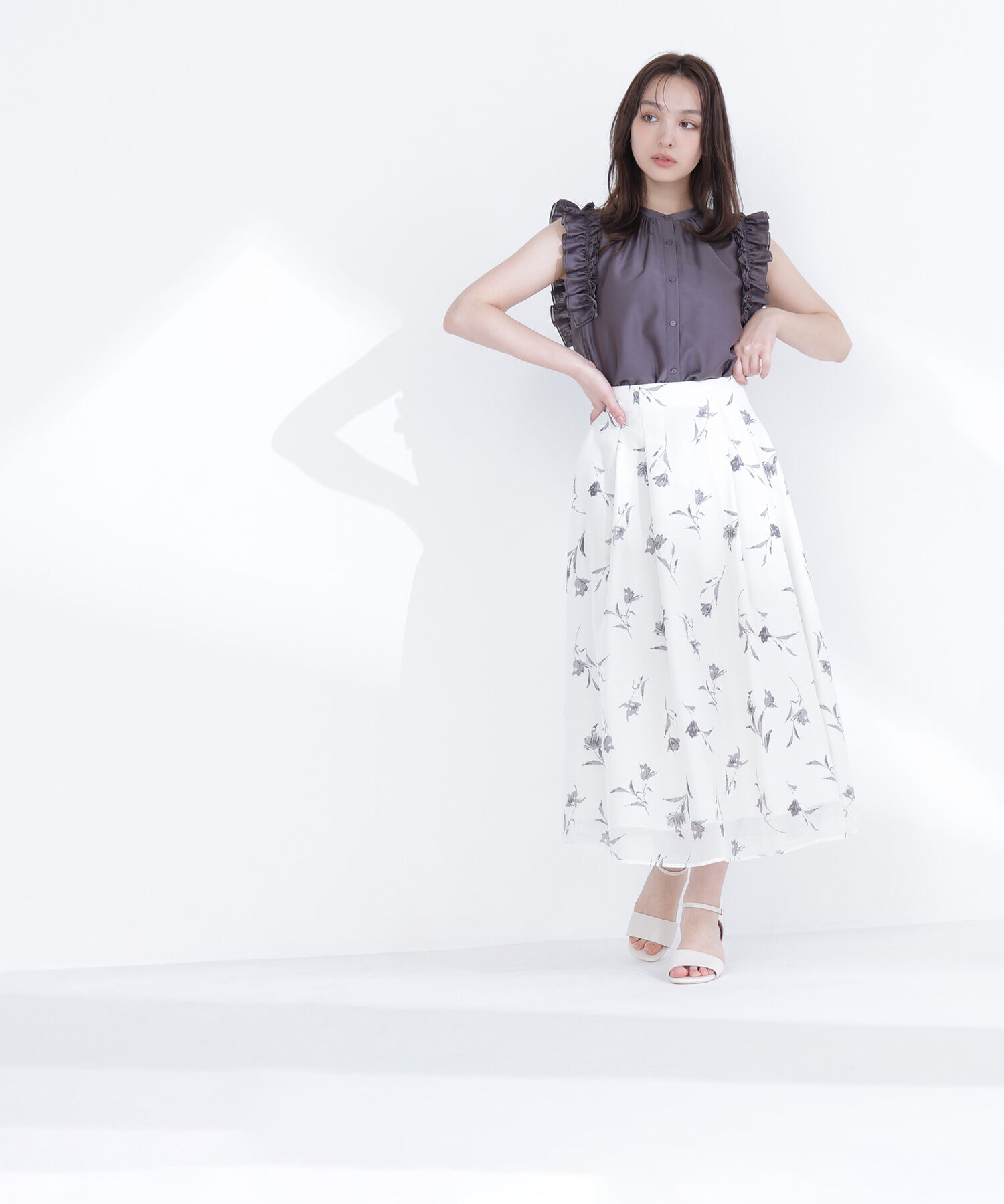  「フリルショルダーブラウス」|シャツ・ブラウス|