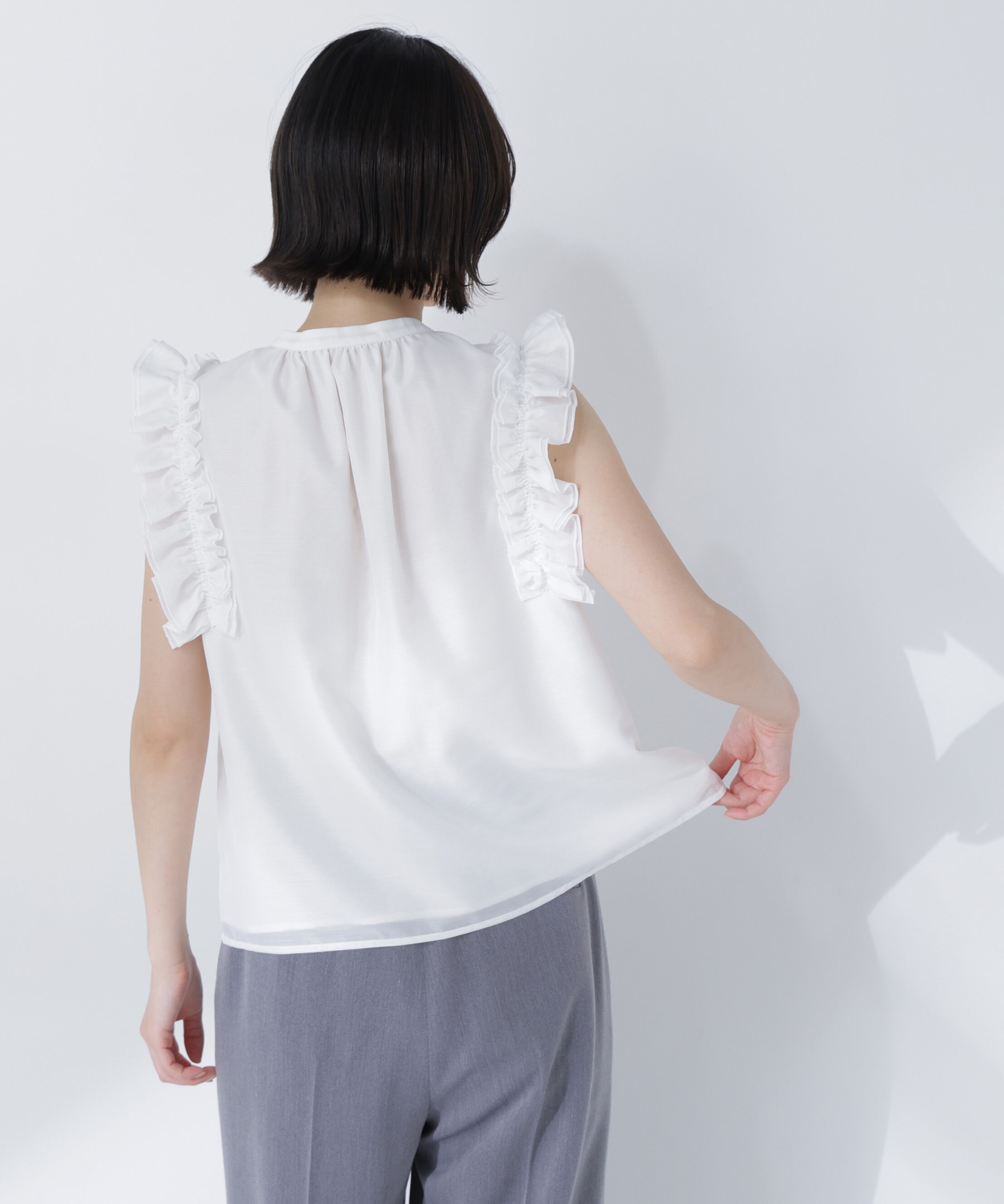  「フリルショルダーブラウス」|シャツ・ブラウス|