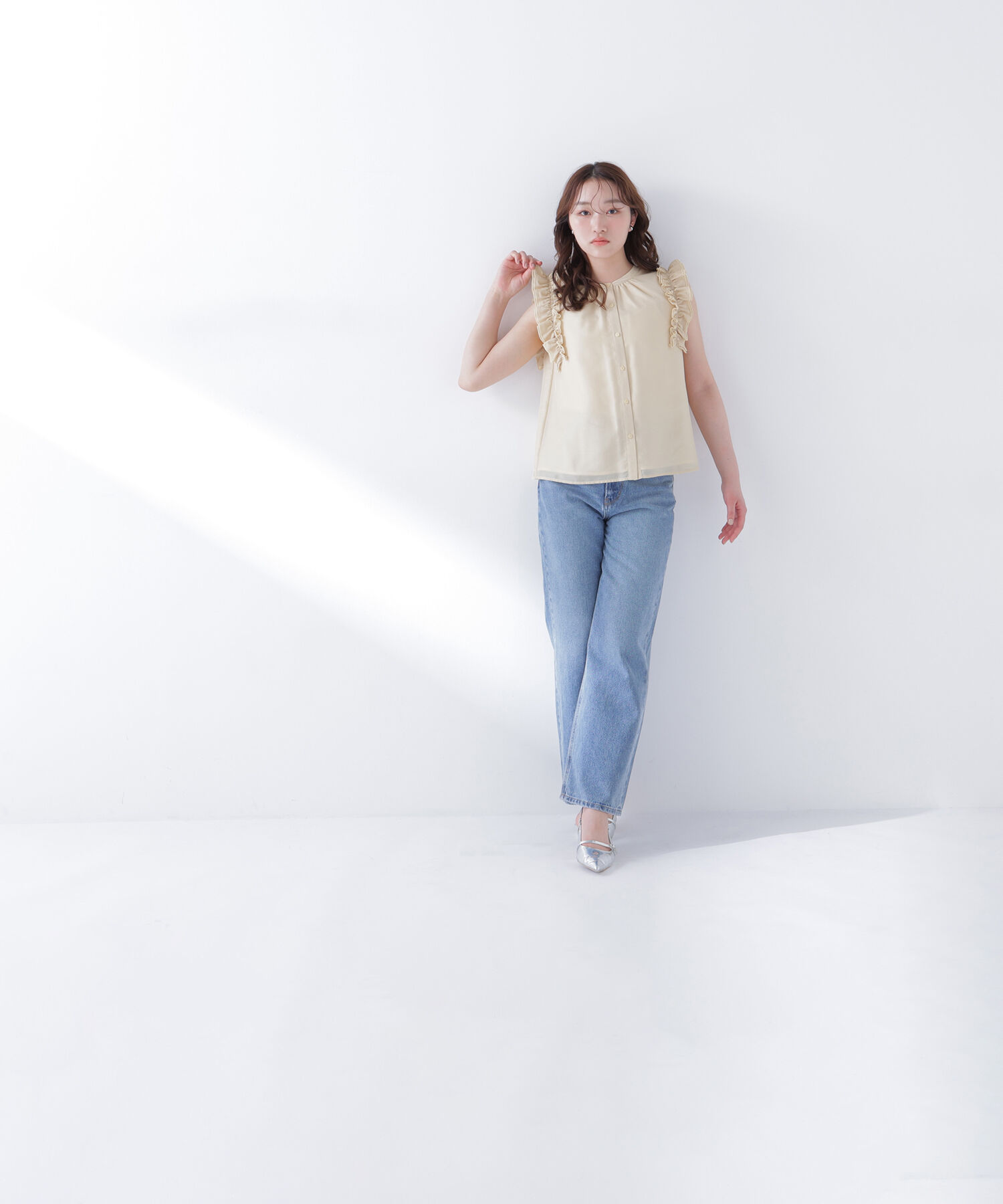  「フリルショルダーブラウス」|シャツ・ブラウス|