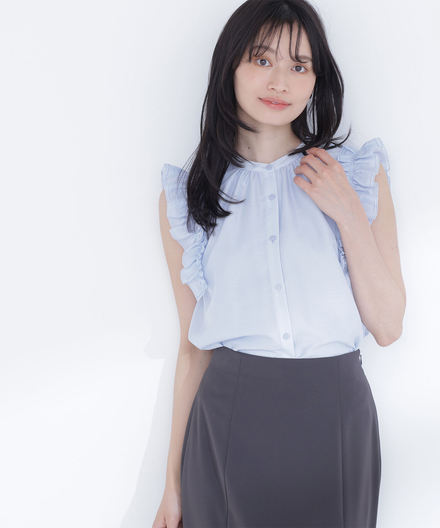  「フリルショルダーブラウス」|シャツ・ブラウス|